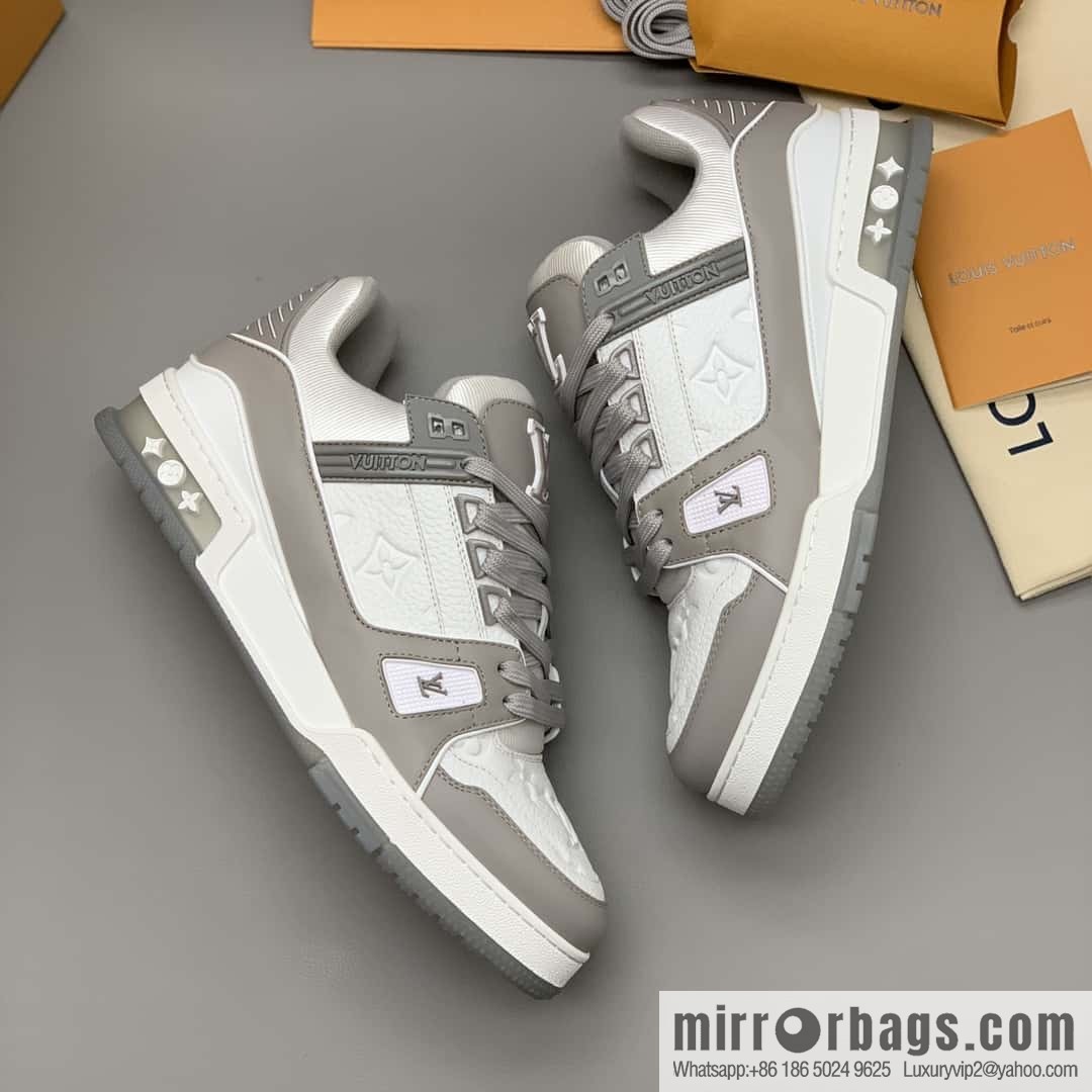 LV calfskin, men's sports and leisure shoes