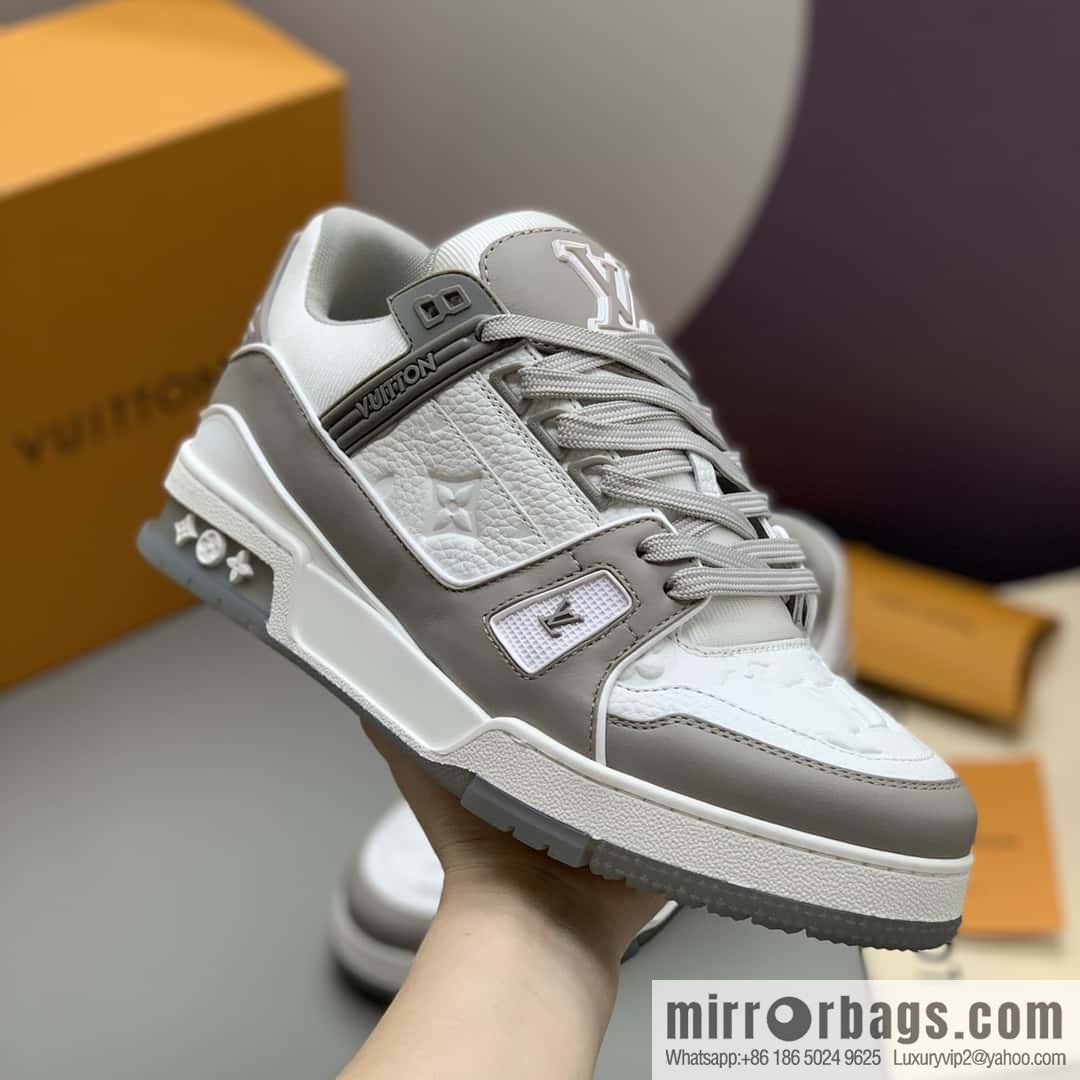 LV calfskin, men's sports and leisure shoes