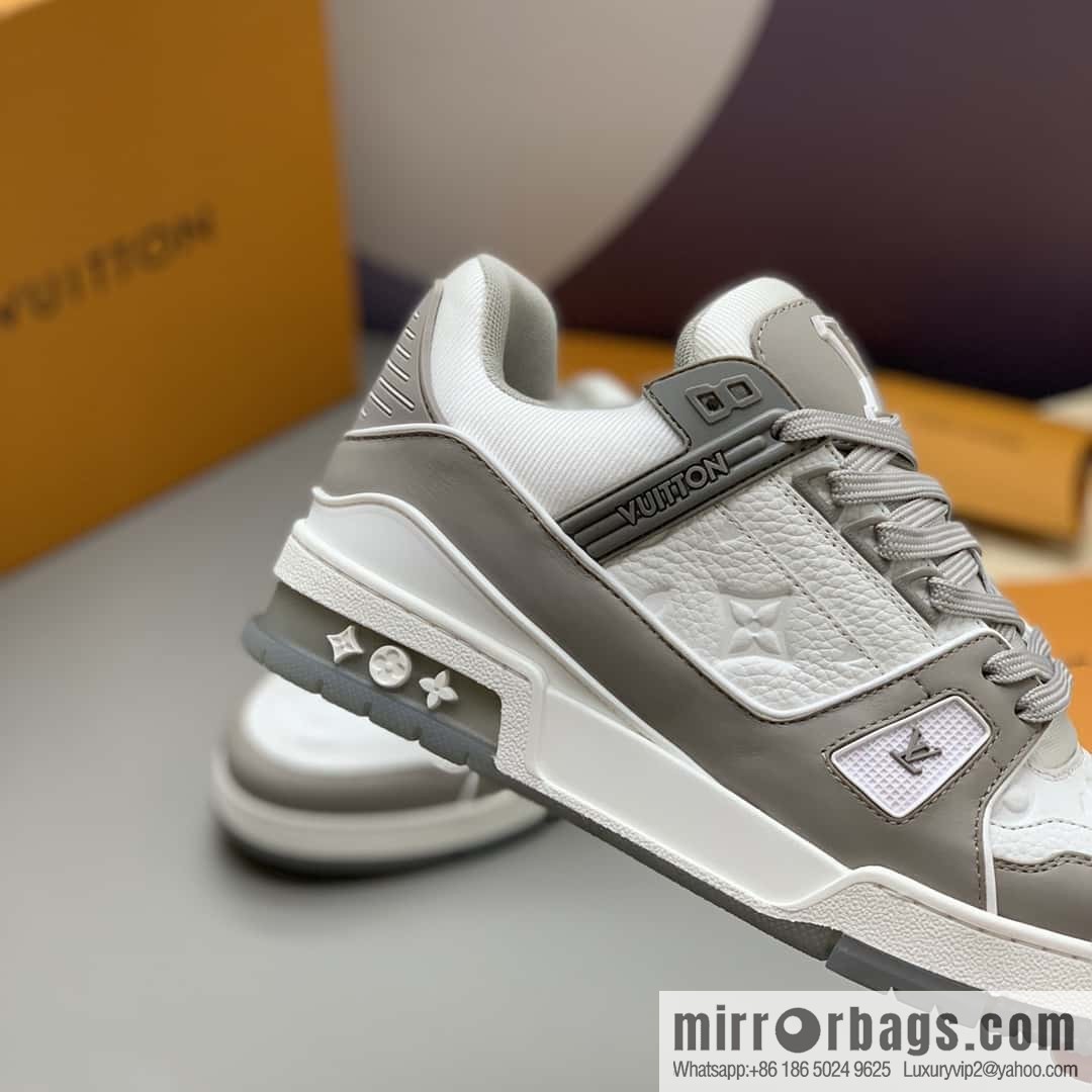 LV calfskin, men's sports and leisure shoes