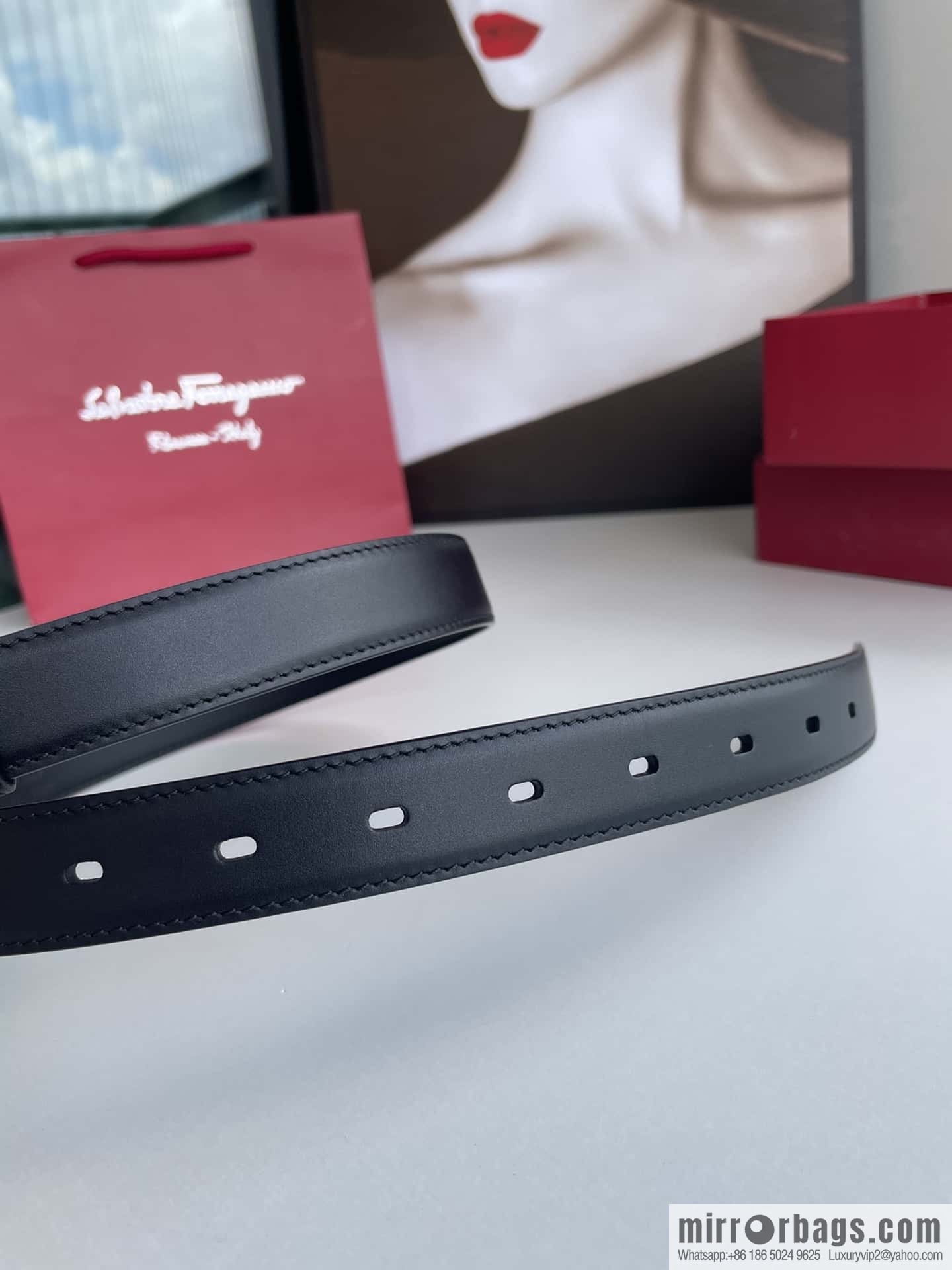 Ferragamo, Women's 2.5cm Needle Calfskin Belt