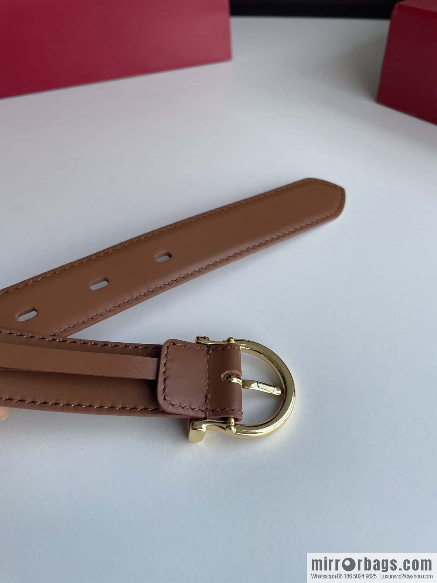 Ferragamo, Women's 2.5cm Needle Calfskin Belt