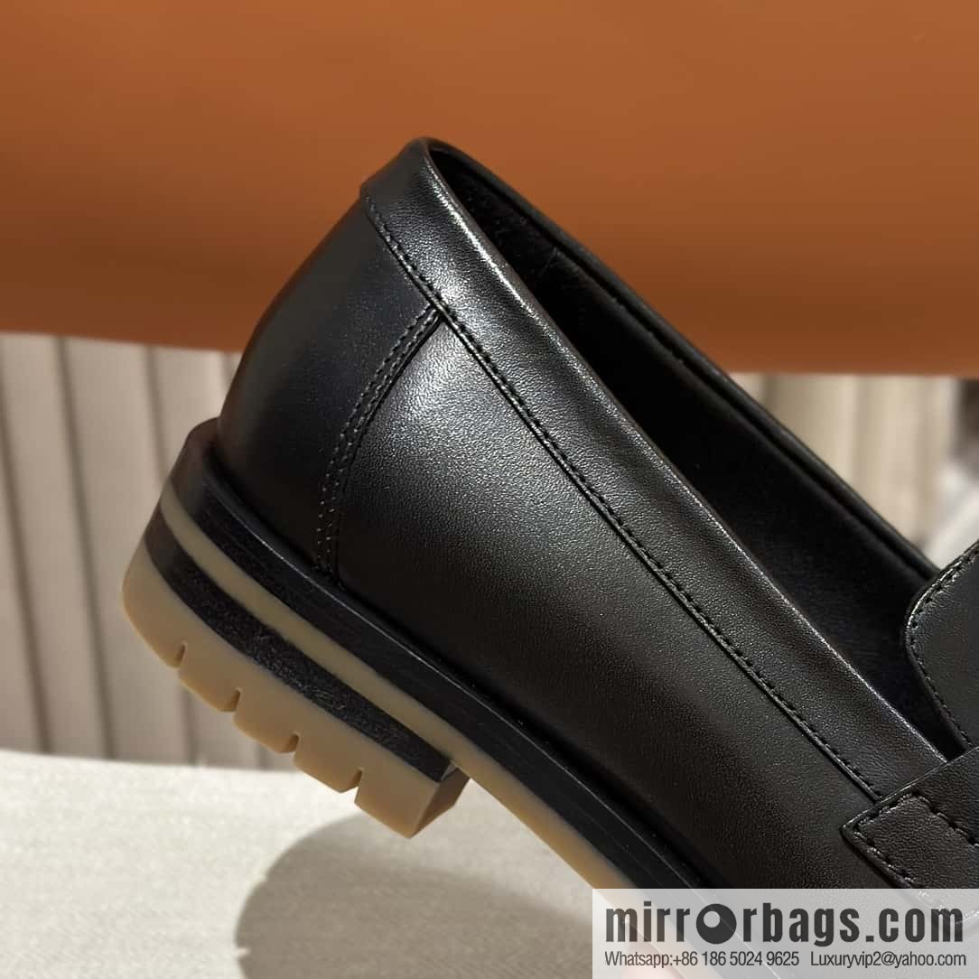 Hermès calfskin Faubourg loafers