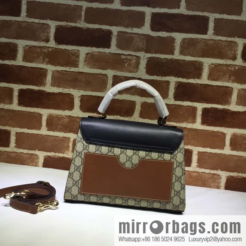 GG Supreme Padlock Top Handle Bag 453188 Brown