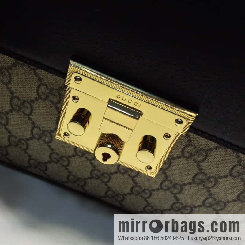 GG Supreme Padlock Top Handle Bag 453188 Brown