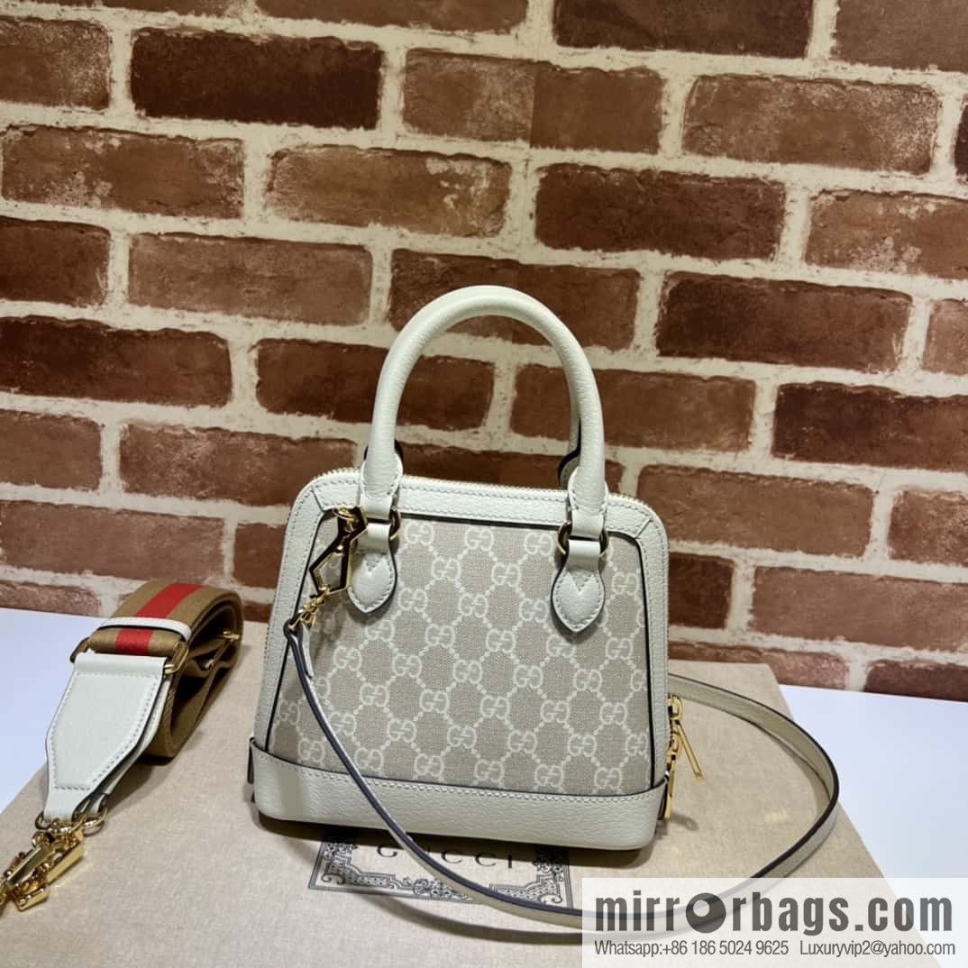 GUCCI Gucci horse buckle 1955 series GG mini handbag 677212m glue/beige leather
