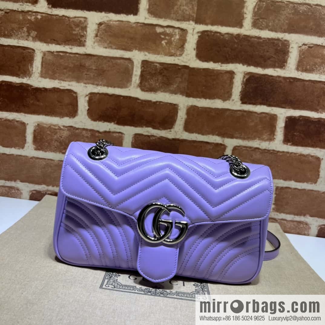 GUCCI Gucci GG Marmont series quilted small shoulder backpack 443497 light purple