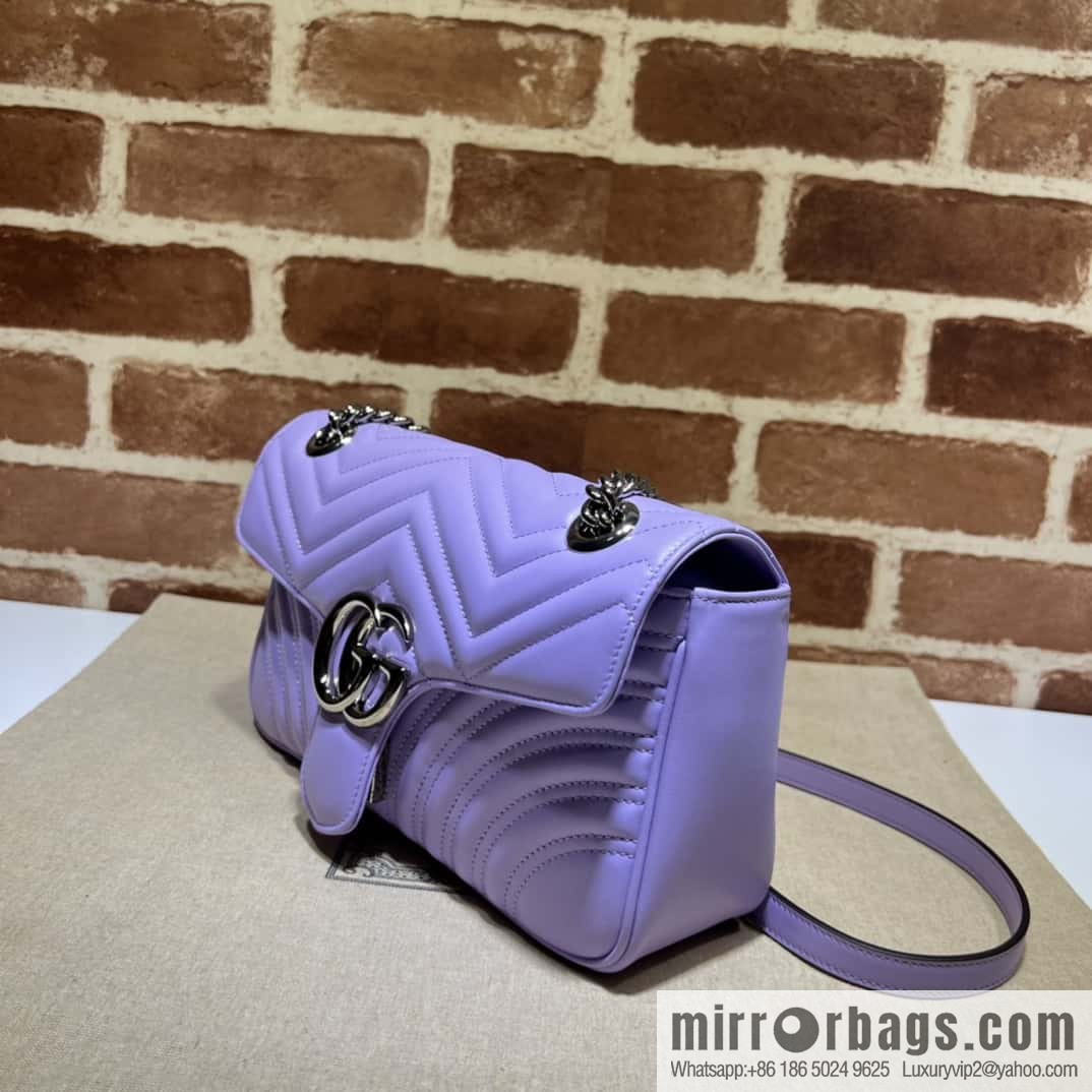 GUCCI Gucci GG Marmont series quilted small shoulder backpack 443497 light purple