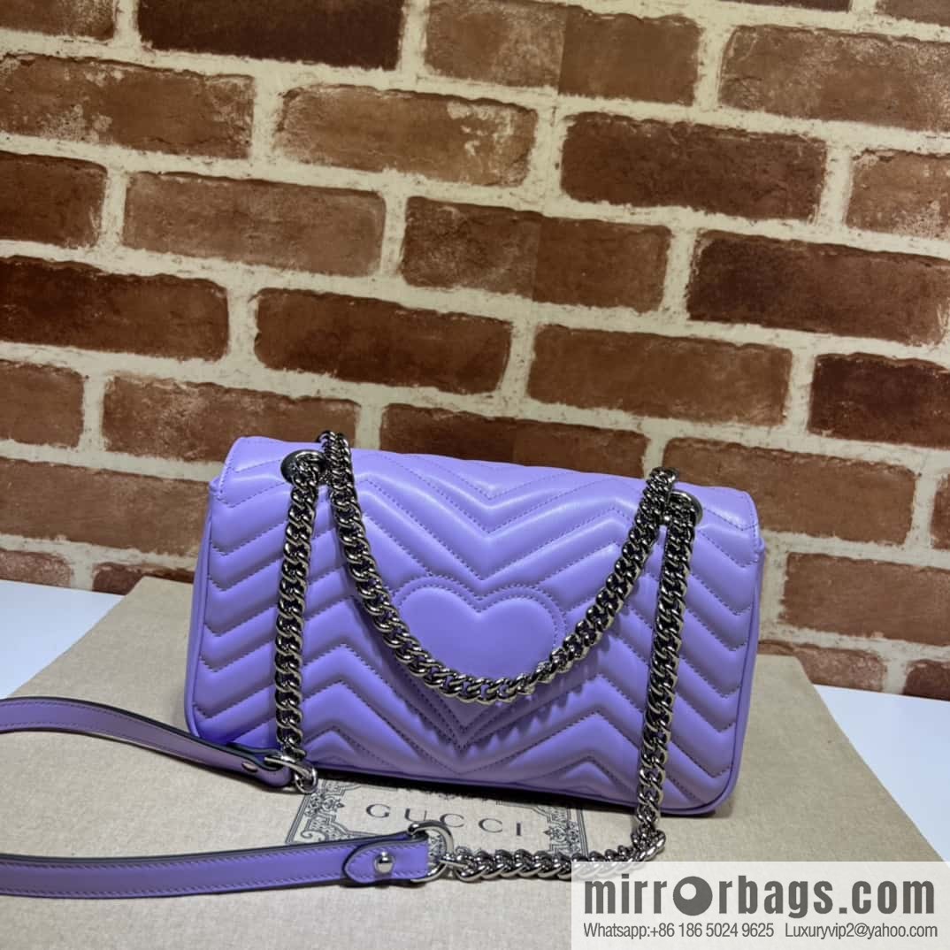 GUCCI Gucci GG Marmont series quilted small shoulder backpack 443497 light purple