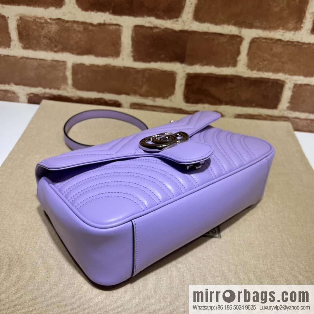 GUCCI Gucci GG Marmont series quilted small shoulder backpack 443497 light purple