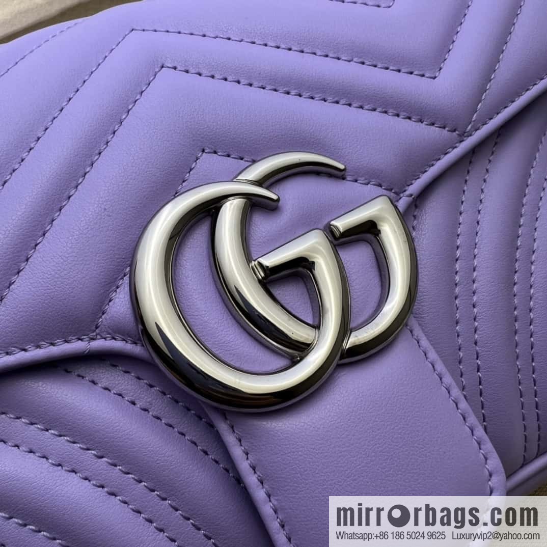 GUCCI Gucci GG Marmont series quilted small shoulder backpack 443497 light purple