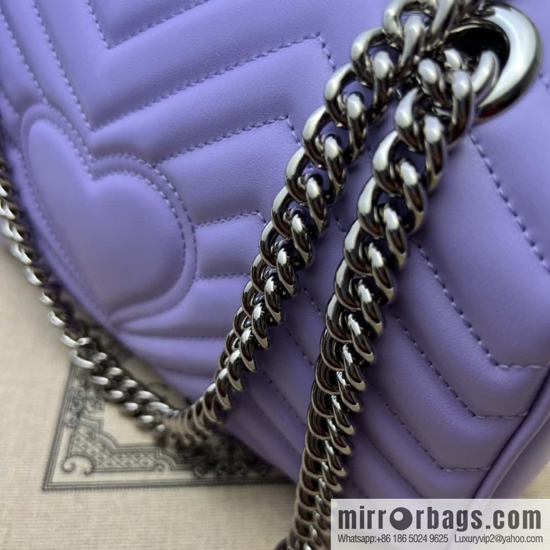 GUCCI Gucci GG Marmont series quilted small shoulder backpack 443497 light purple