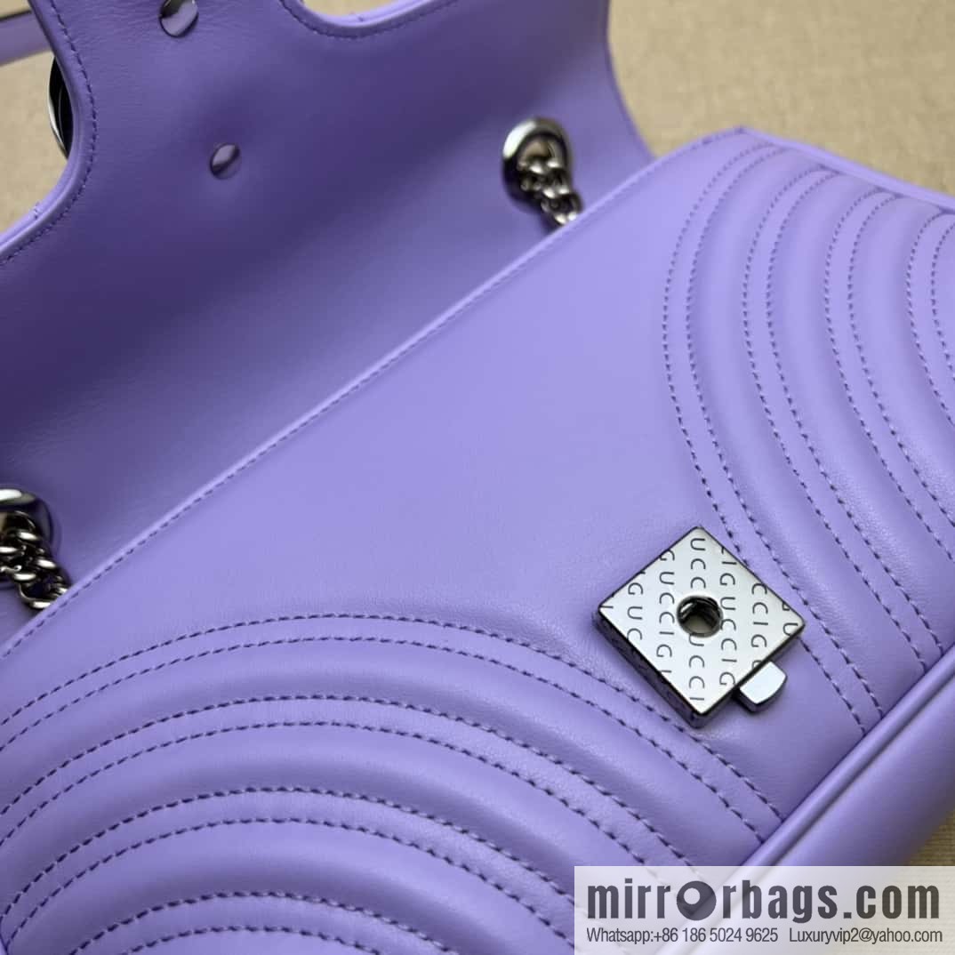 GUCCI Gucci GG Marmont series quilted small shoulder backpack 443497 light purple
