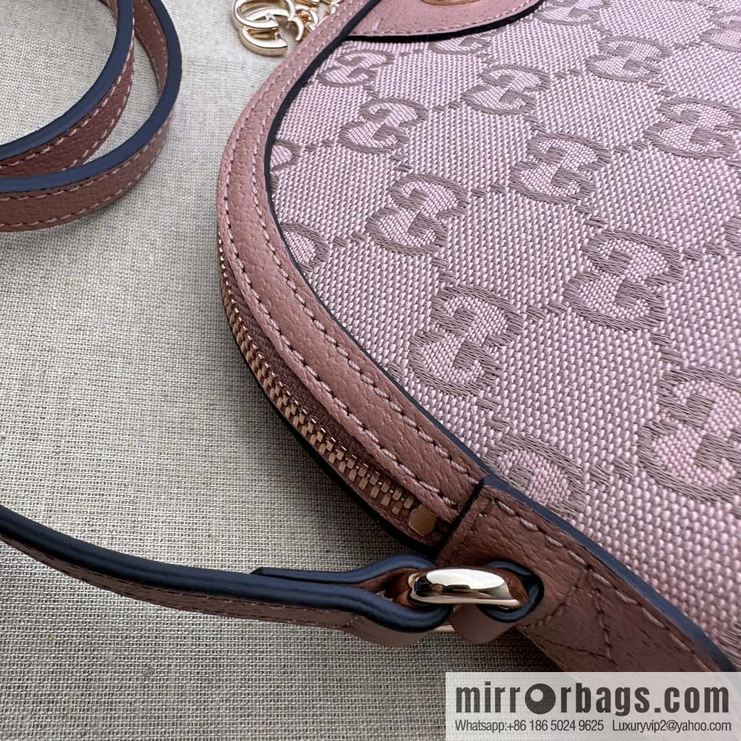 GUCCI Gucci Ophidia series small shoulder backpack 499621 pink cloth/pink pig pattern