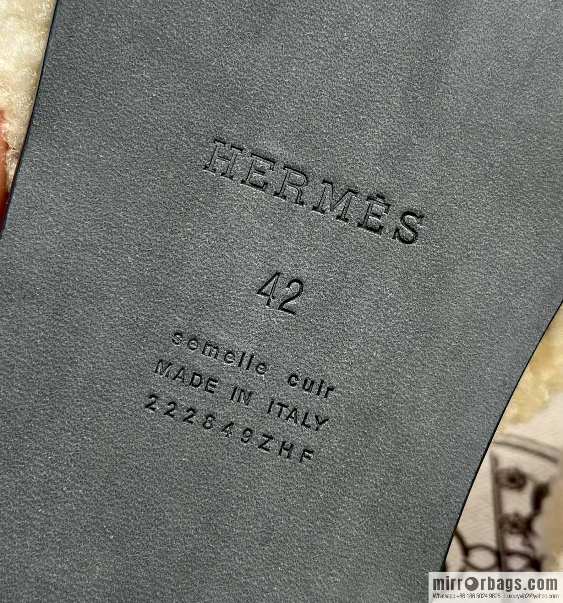 Hermès imported lamb wool lzmir series men's sandals