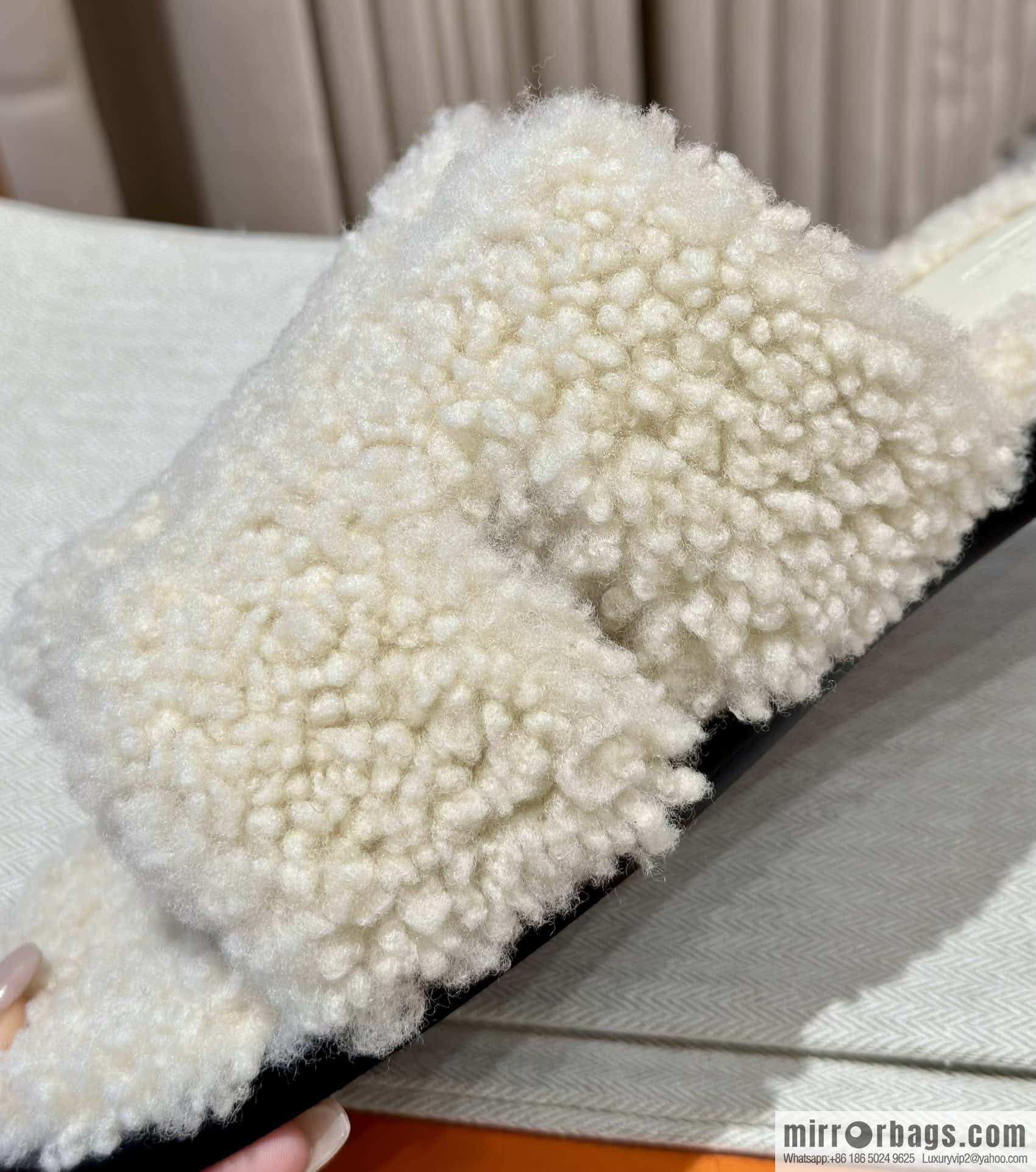 Hermès imported lamb wool lzmir series men's sandals