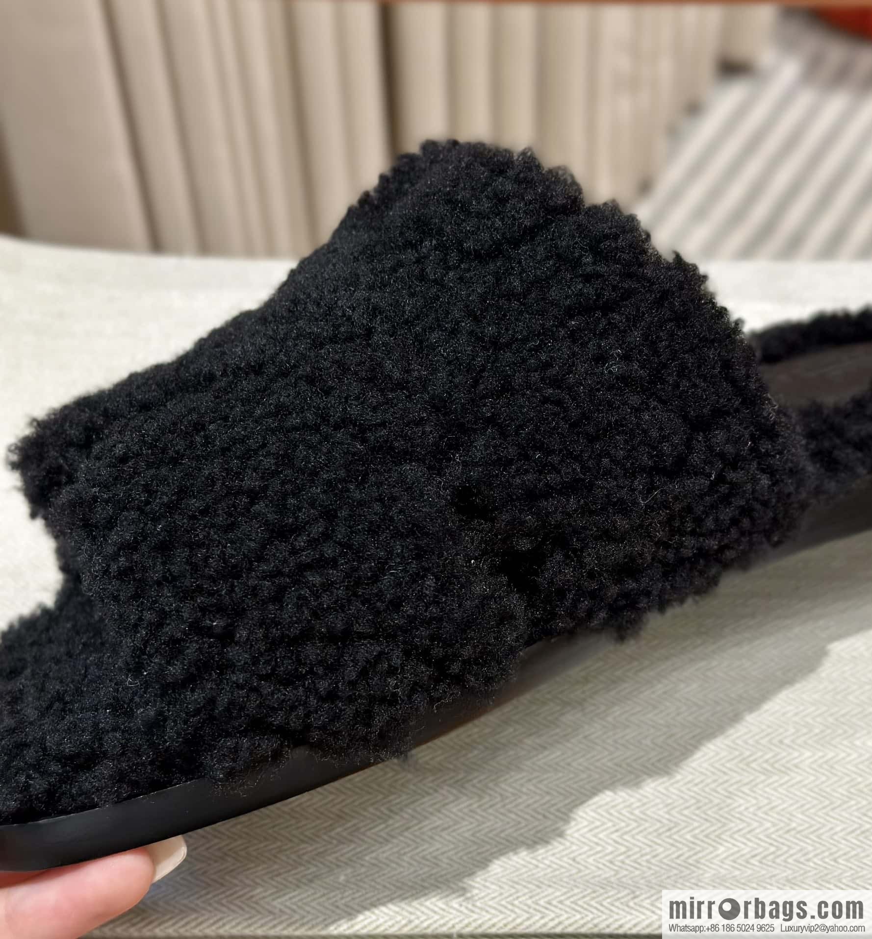 Hermès imported lamb wool lzmir series men's sandals