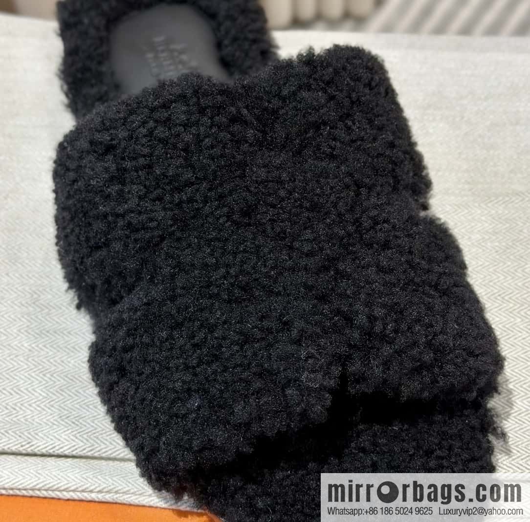 Hermès imported lamb wool lzmir series men's sandals