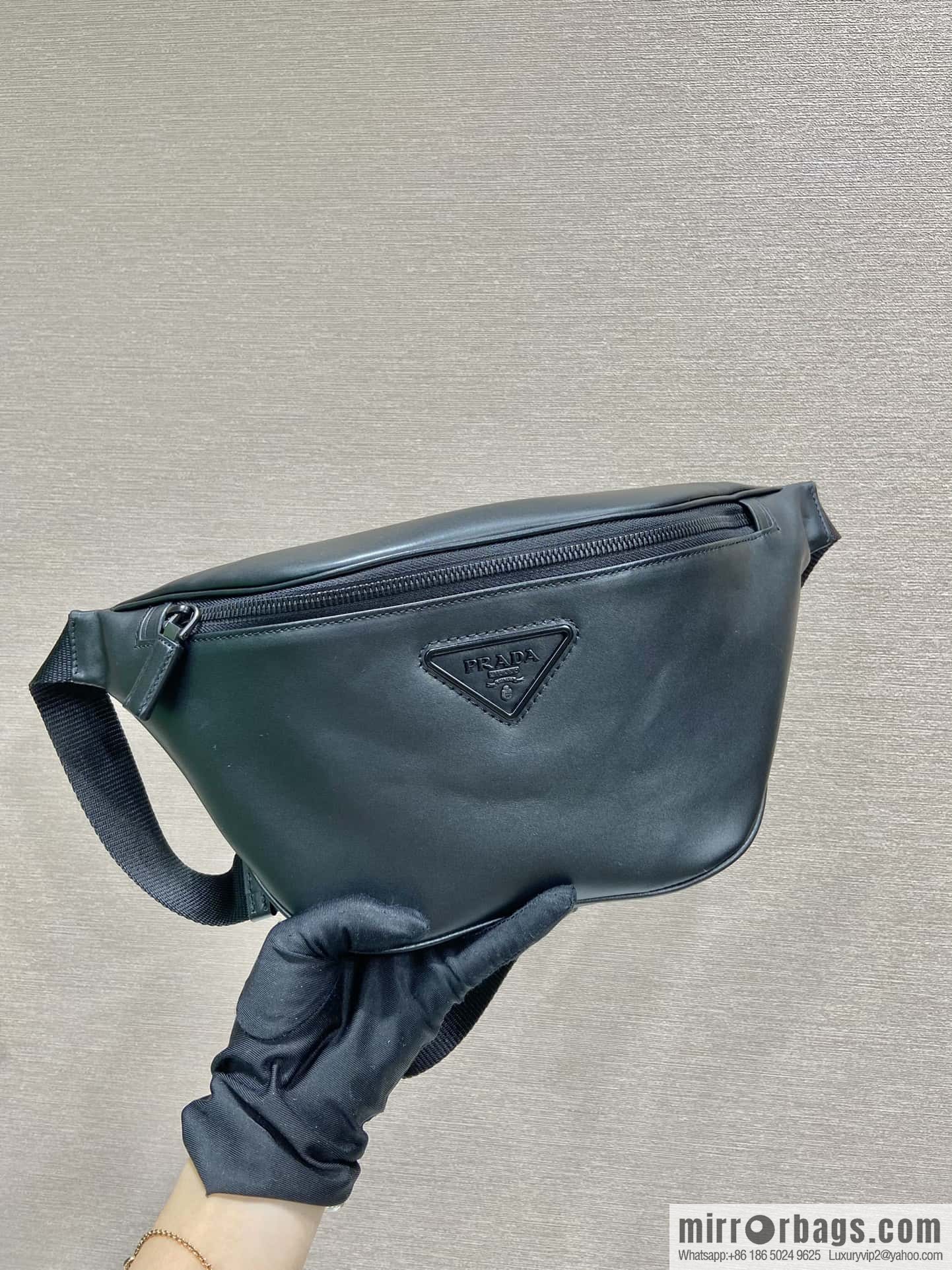 PRADA calfskin, full leather fanny pack 2VL033