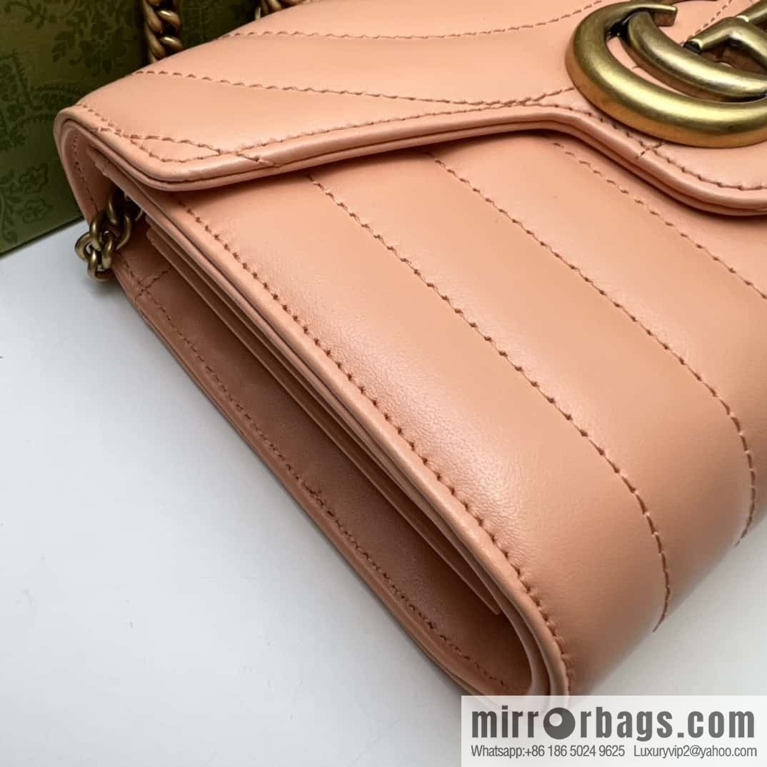 GUCCI GG Marmont series quilted mini handbag 474575 sunset orange