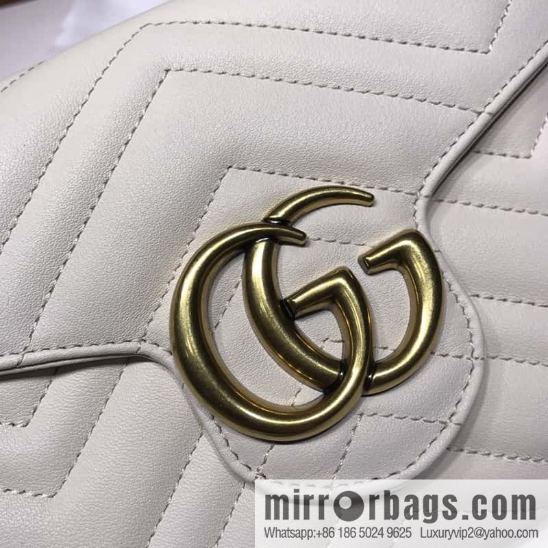 GUCCI GG Marmont series quilted mini chain strap handbag 474575 meters white