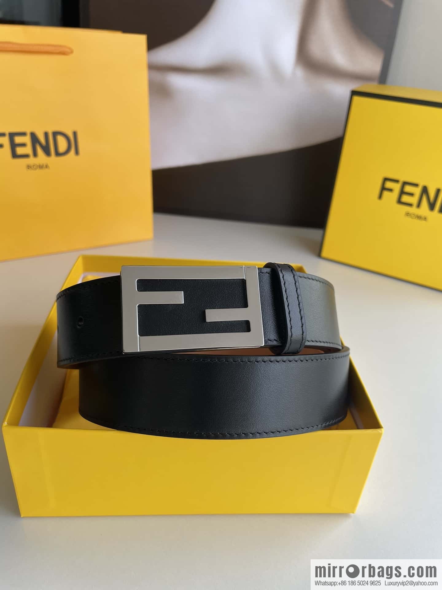 Fendi, Italian craft 3.5cmFF belt