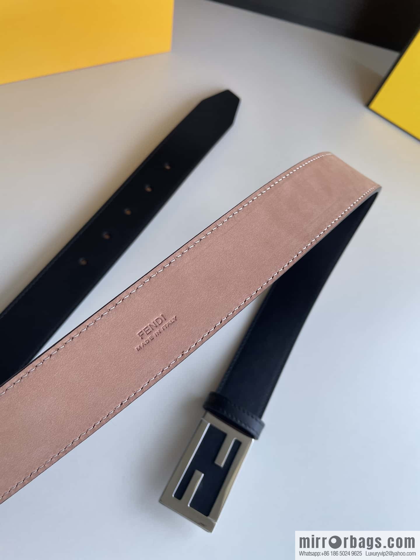 Fendi, Italian craft 3.5cmFF belt