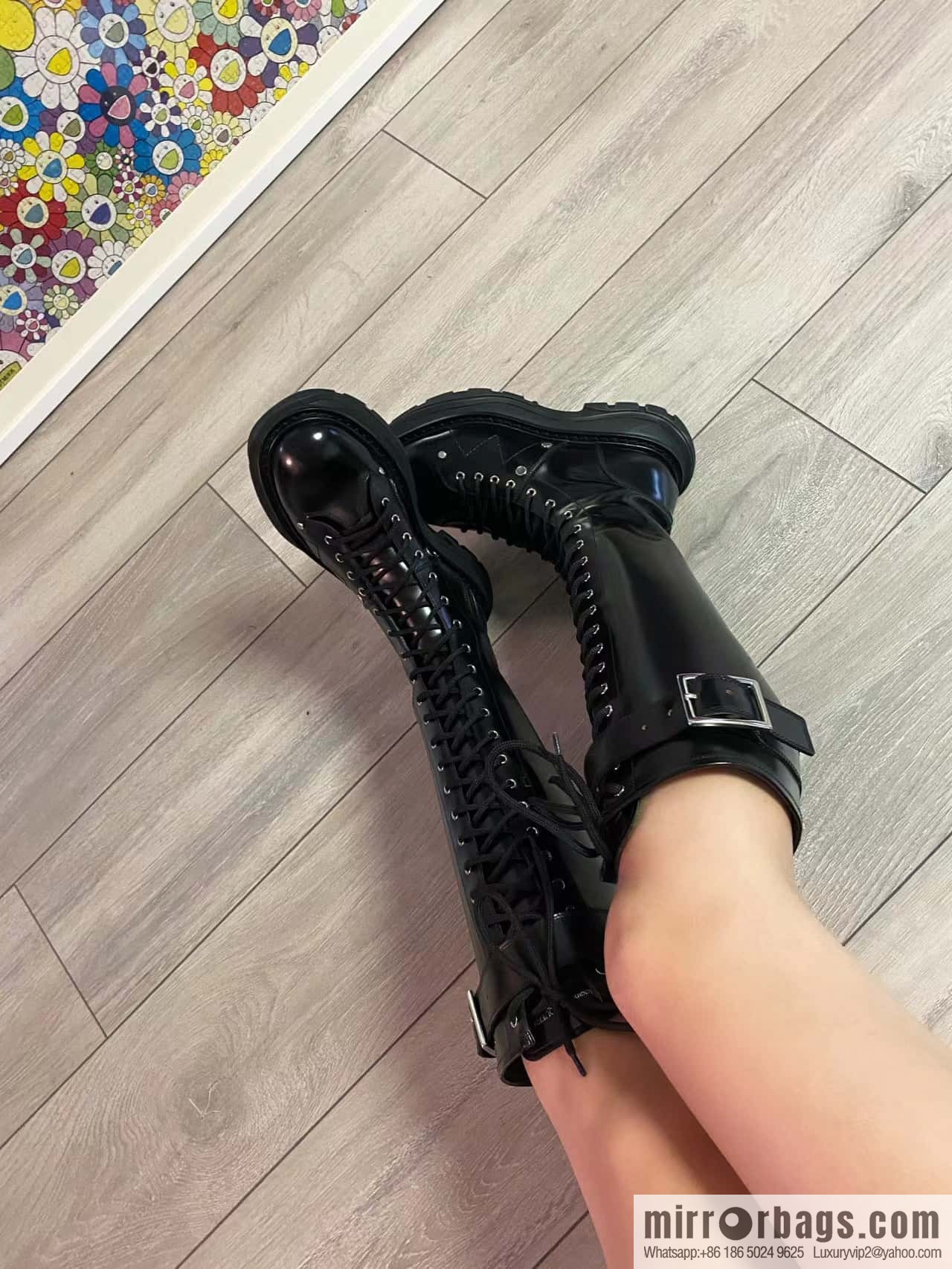 Alexander McQueen Alexander McQueen, platform strap-on knight boots