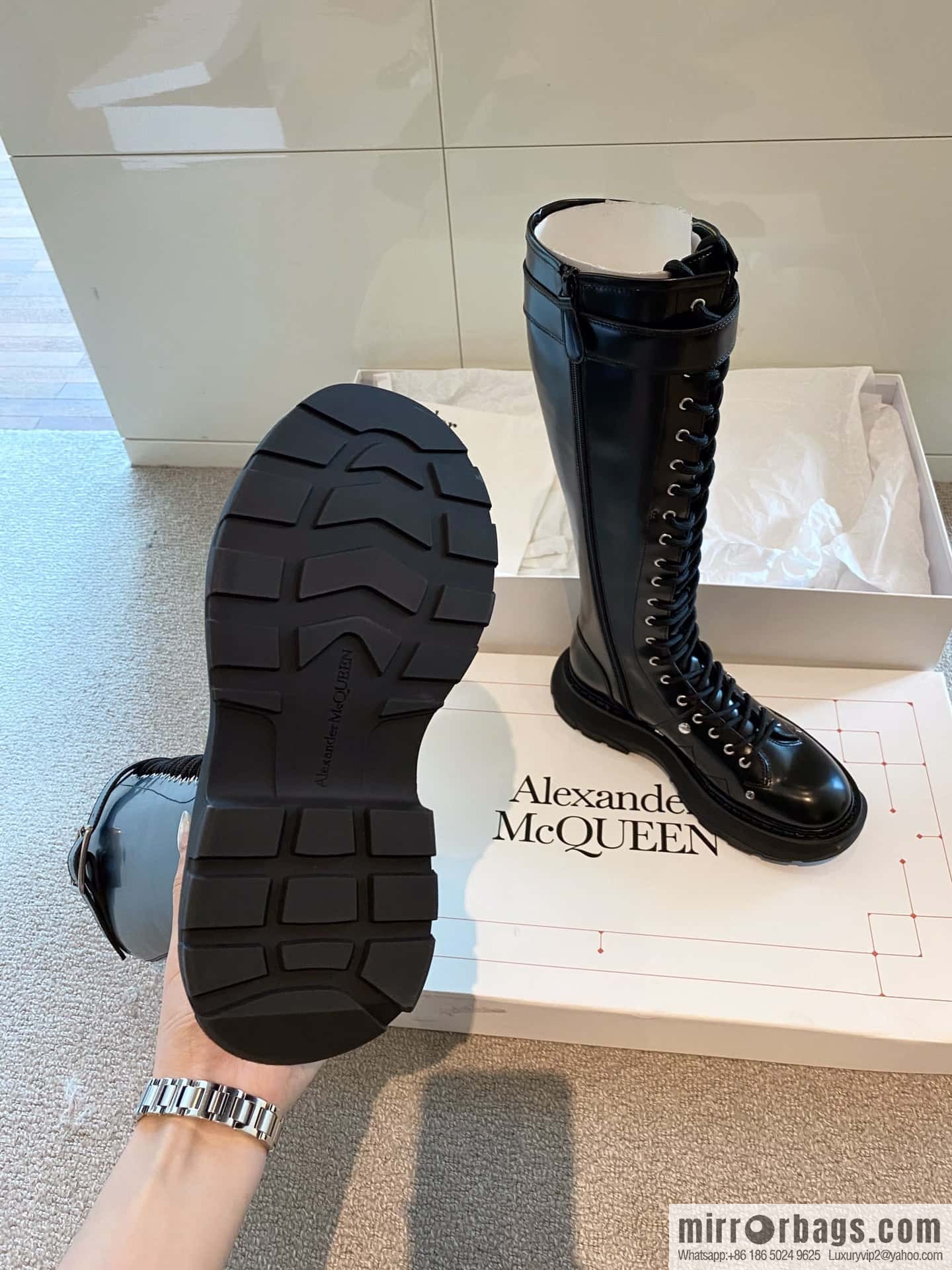 Alexander McQueen Alexander McQueen, platform strap-on knight boots
