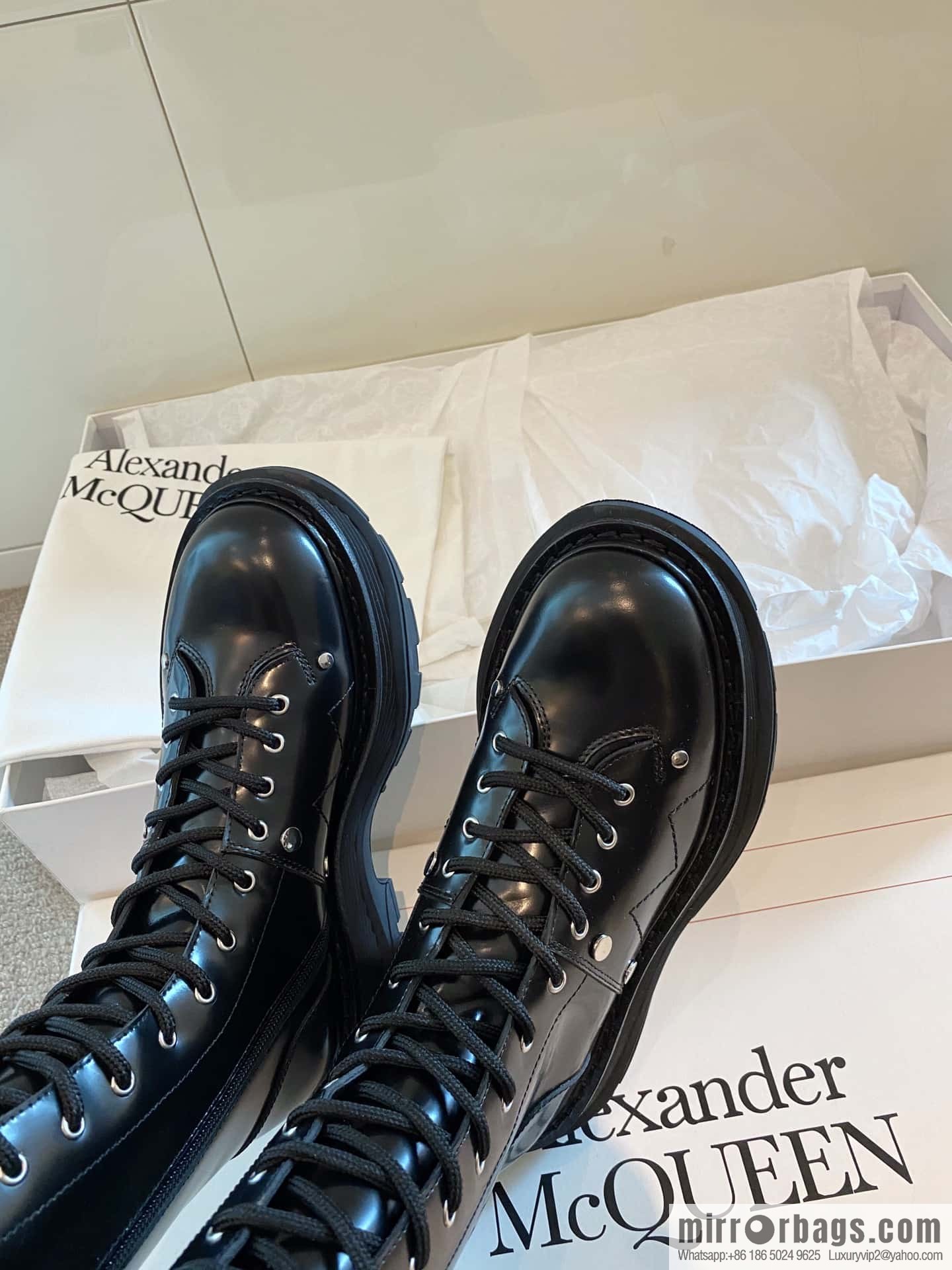 Alexander McQueen Alexander McQueen, platform strap-on knight boots