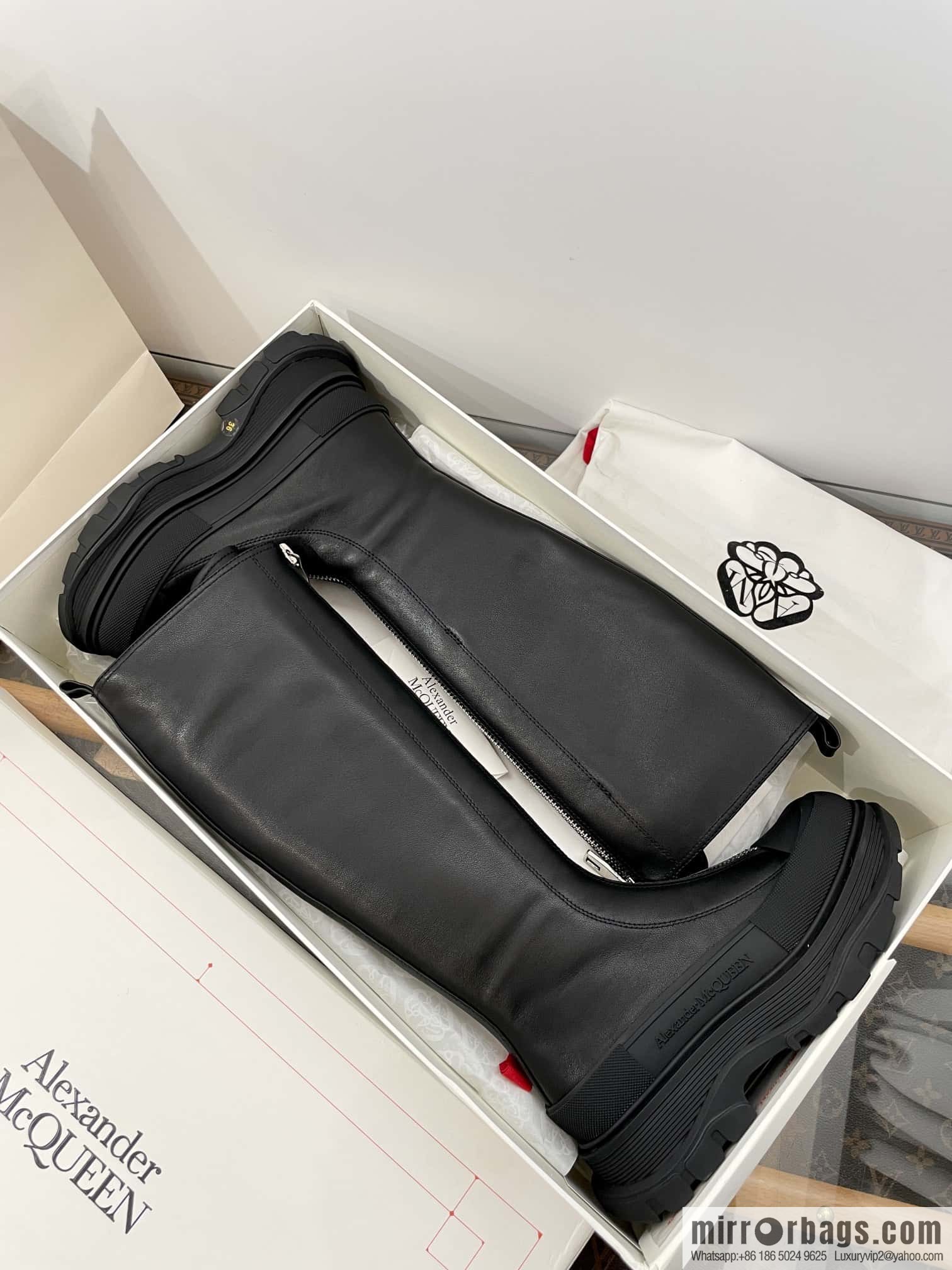 Alexander McQueen Front Zip Platform Knight Boots