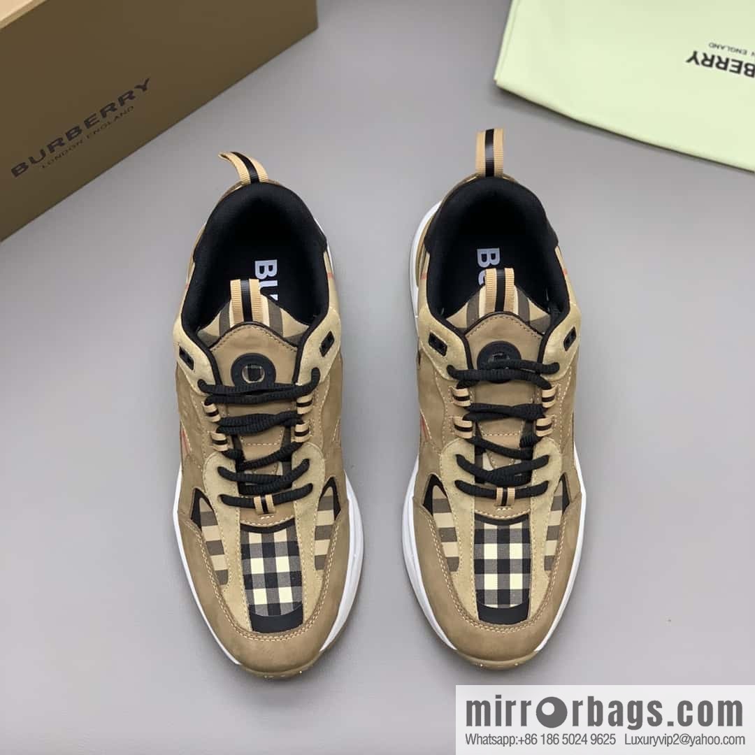 Burberry Burberry, bright embossed Bur logo, men's low-top casual sneakers