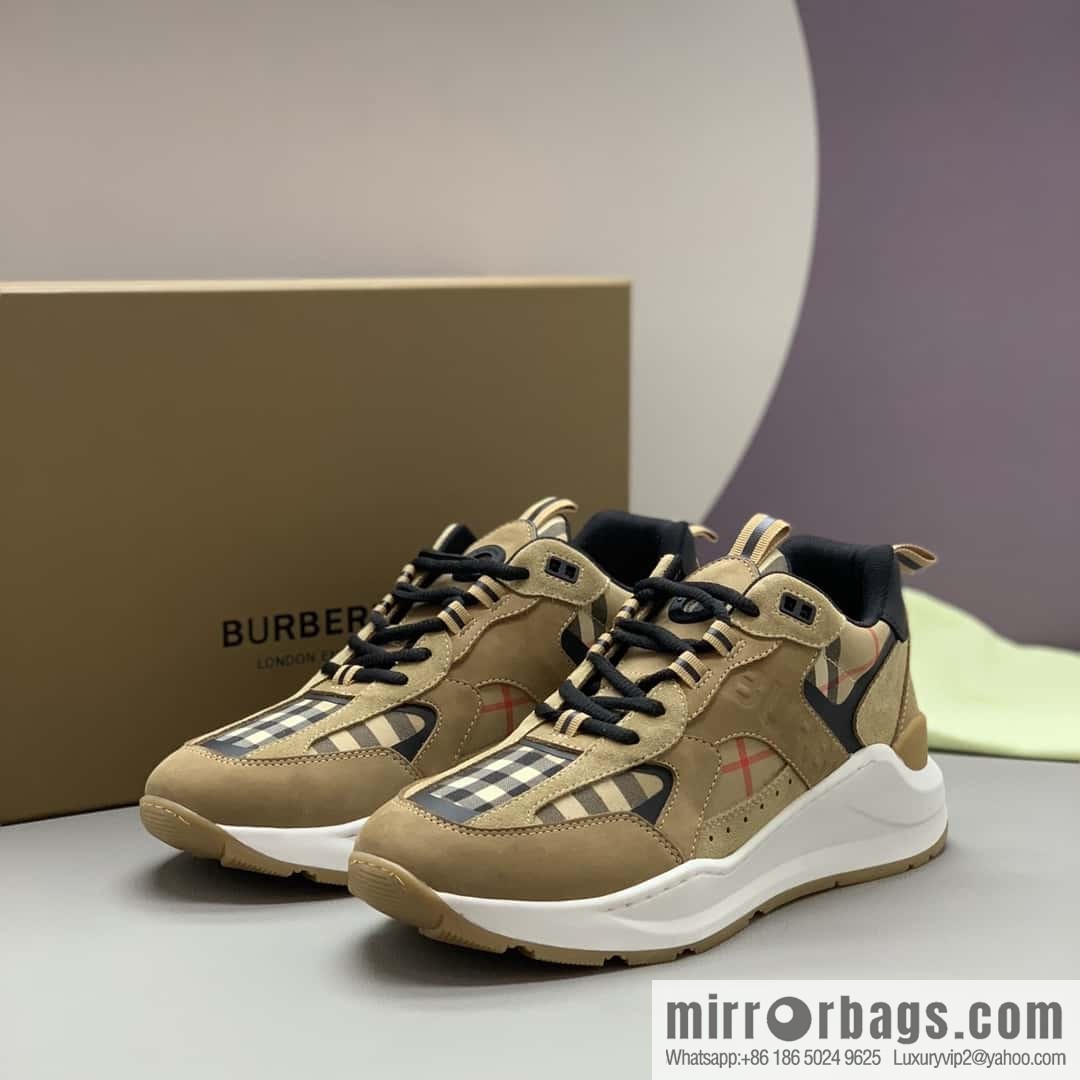Burberry Burberry, bright embossed Bur logo, men's low-top casual sneakers