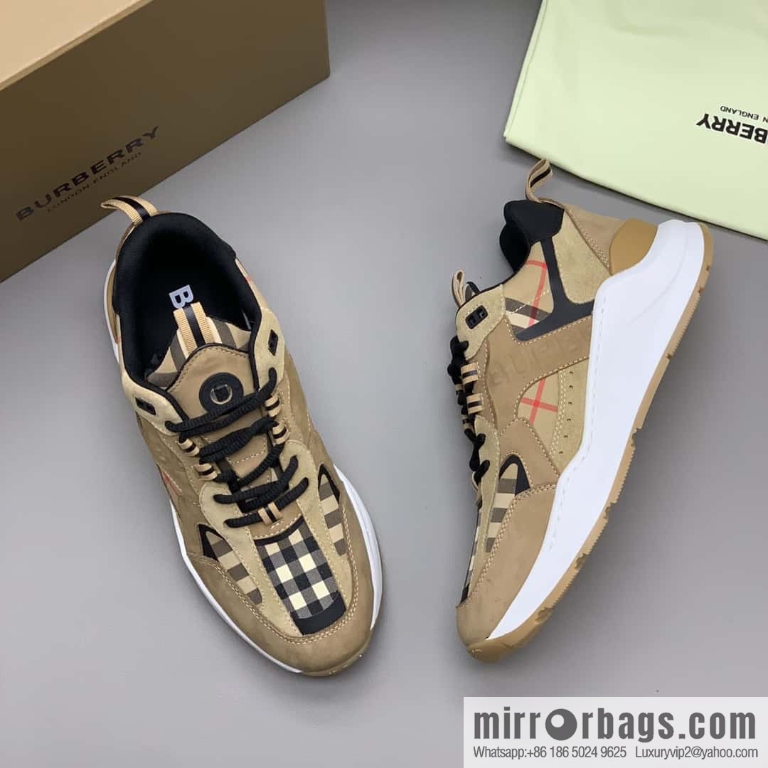 Burberry Burberry, bright embossed Bur logo, men's low-top casual sneakers