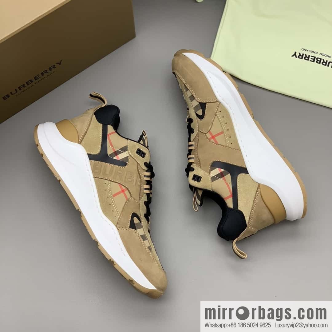 Burberry Burberry, bright embossed Bur logo, men's low-top casual sneakers