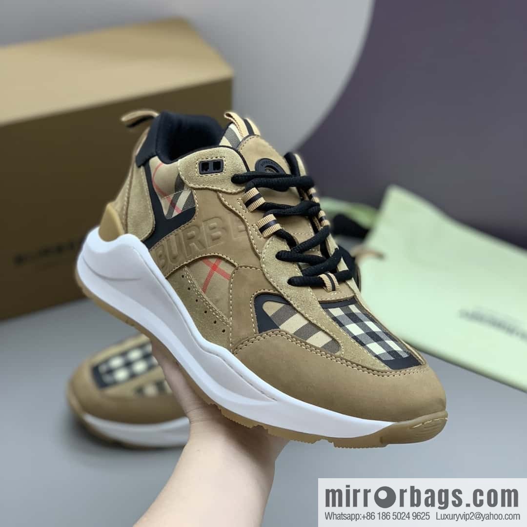 Burberry Burberry, bright embossed Bur logo, men's low-top casual sneakers
