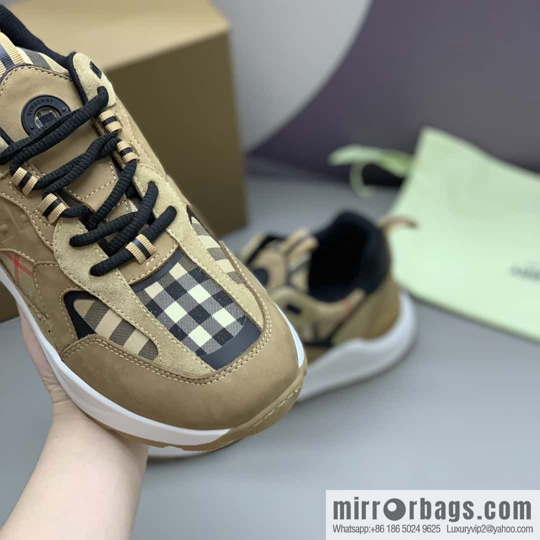 Burberry Burberry, bright embossed Bur logo, men's low-top casual sneakers
