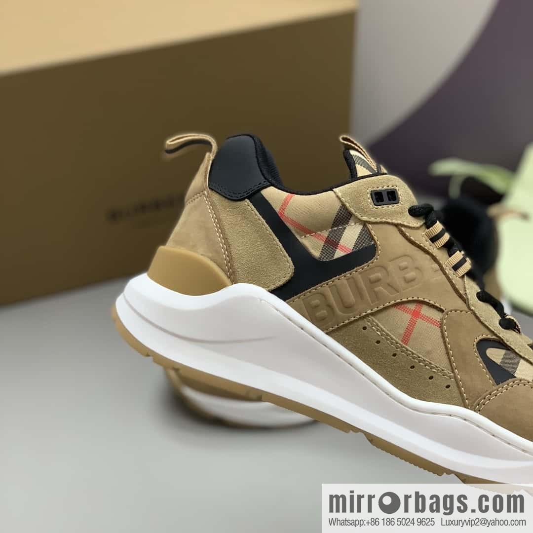Burberry Burberry, bright embossed Bur logo, men's low-top casual sneakers