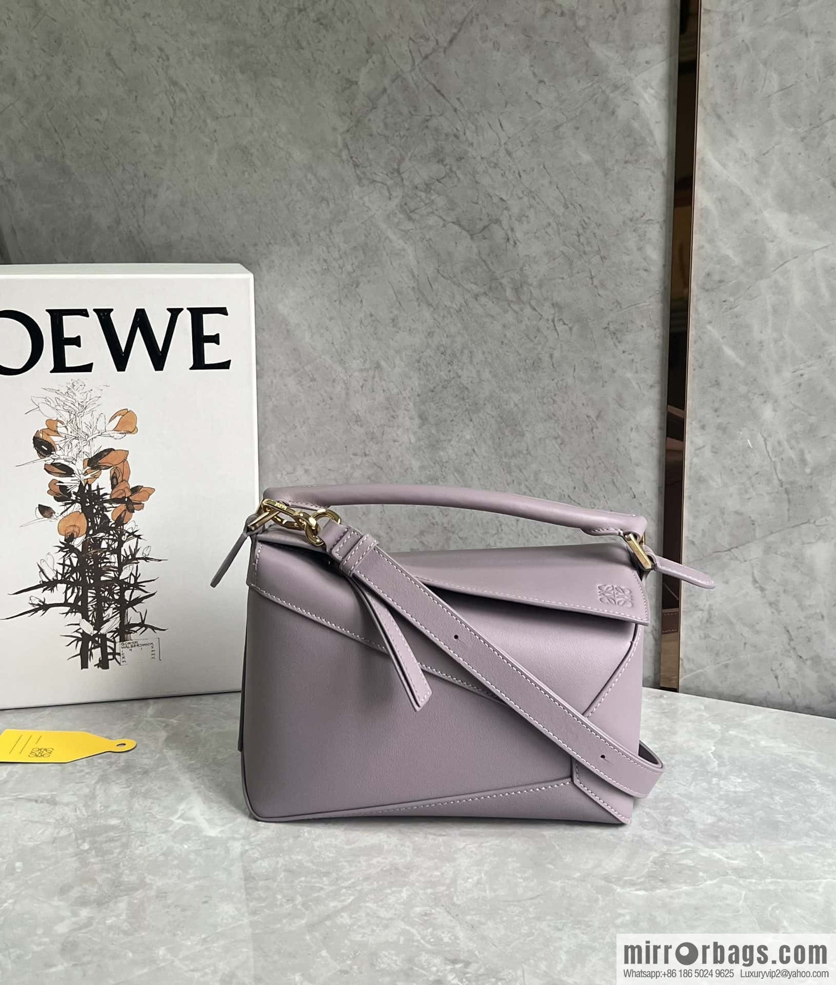 LOEWE puzzle geometric bag 24cm taro purple 0681