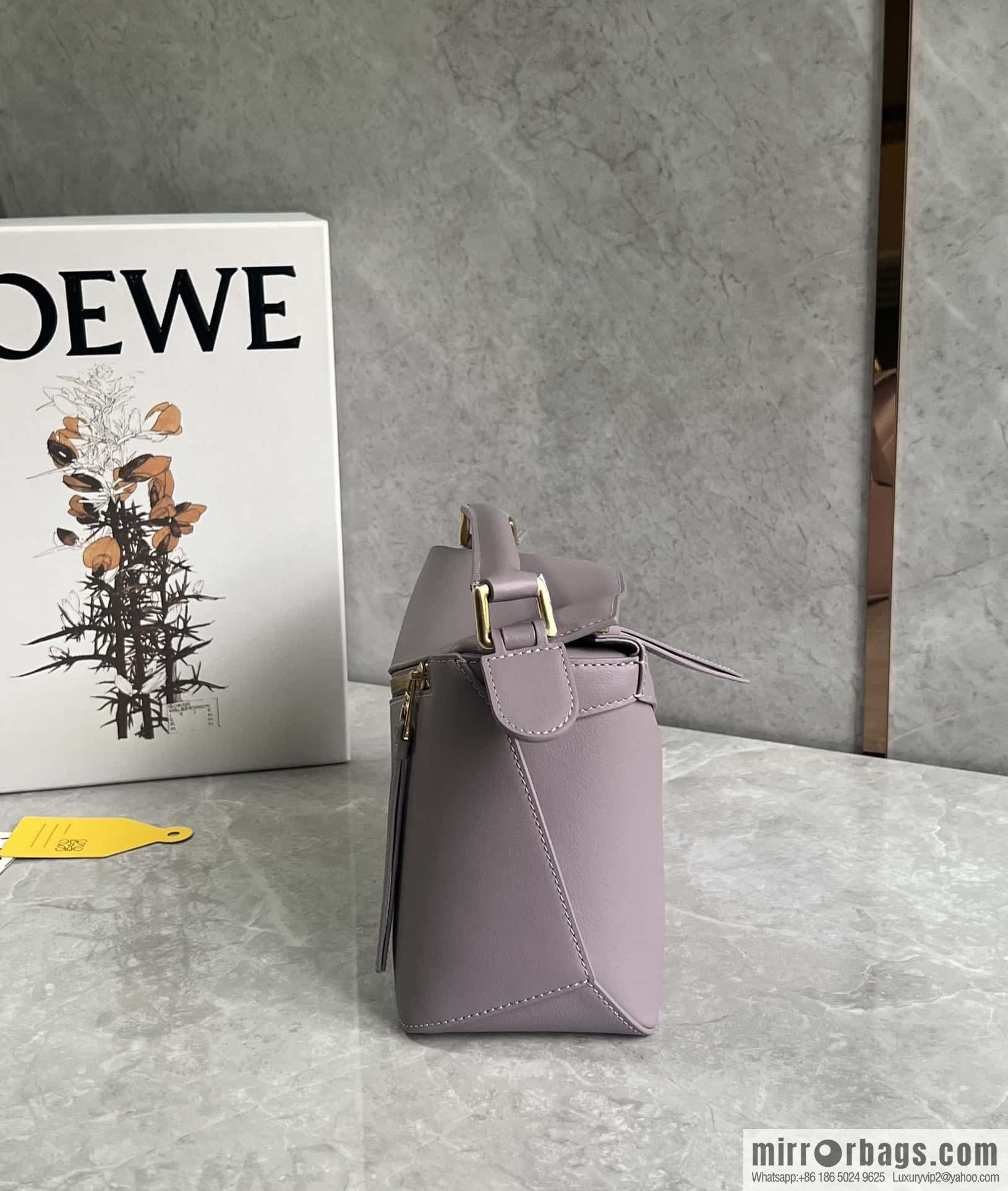 LOEWE puzzle geometric bag 24cm taro purple 0681