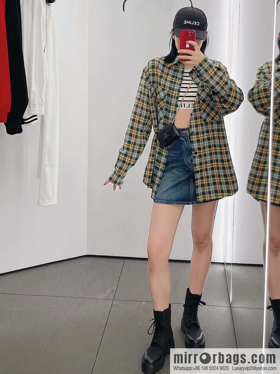 CELINE canvas platform-soled Martin booties