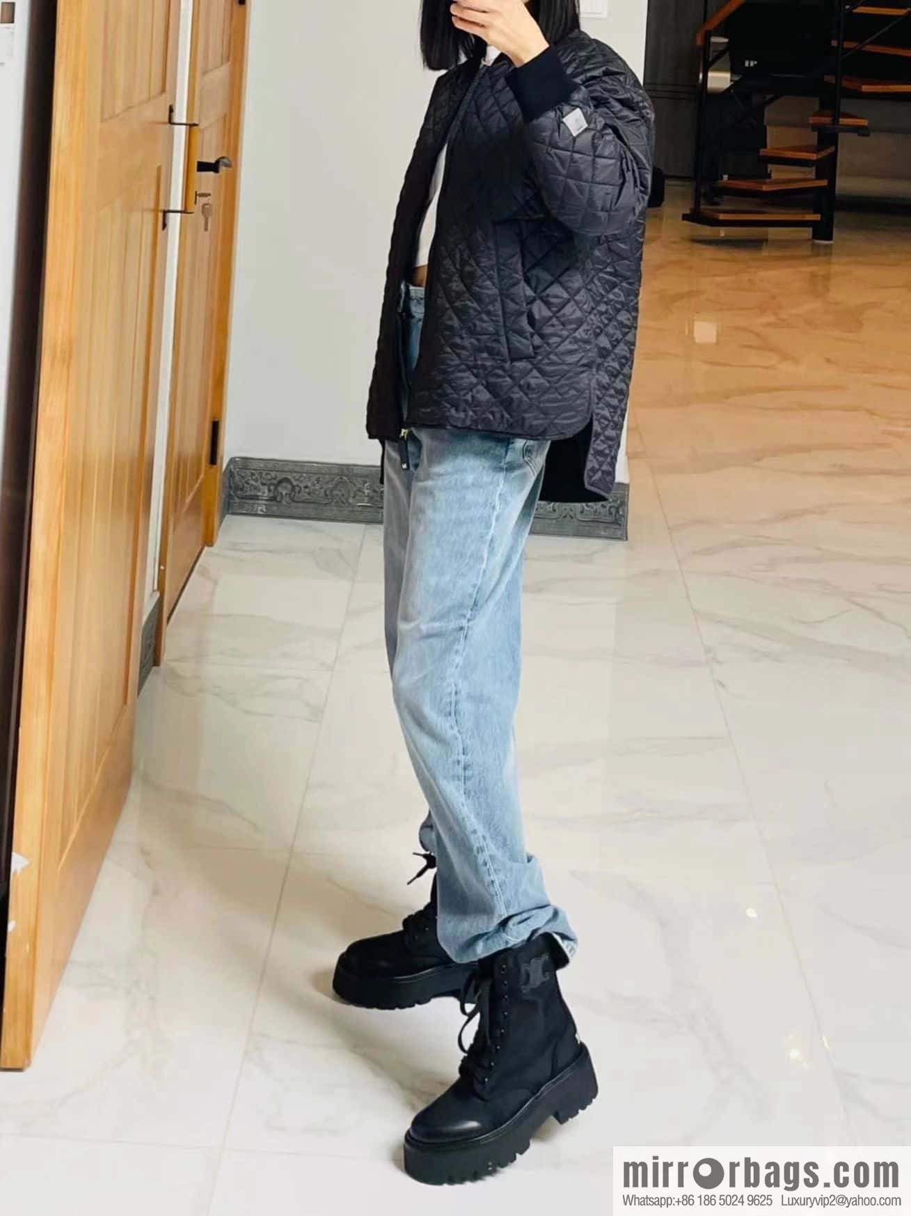 CELINE canvas platform-soled Martin booties