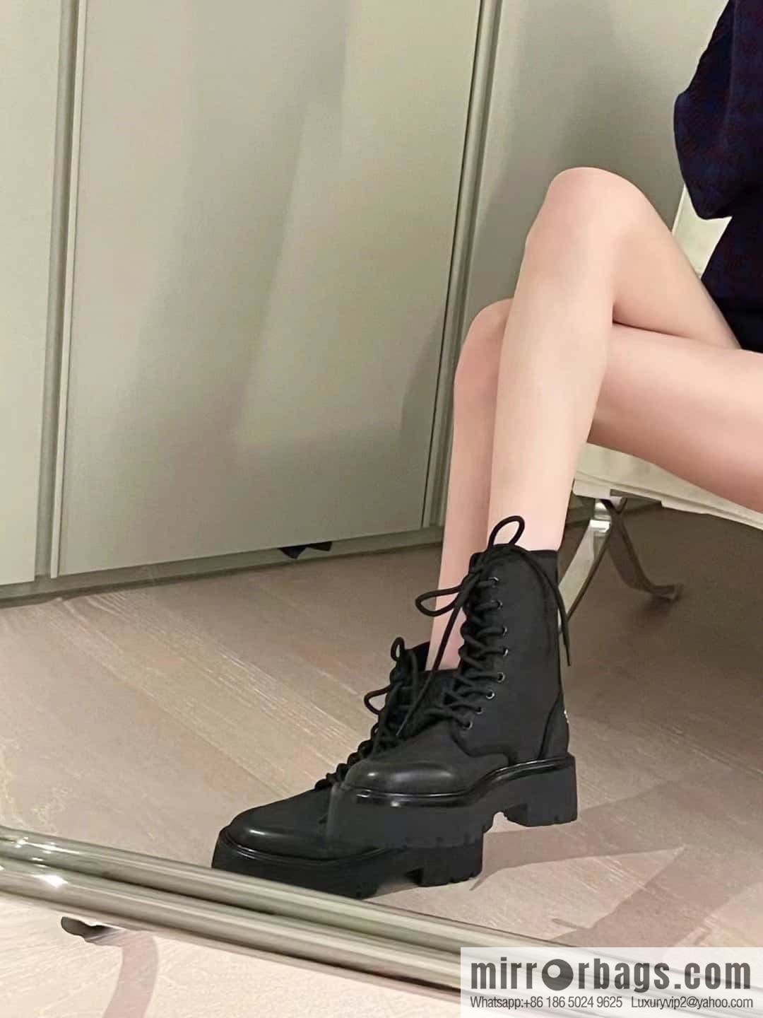 CELINE canvas platform-soled Martin booties