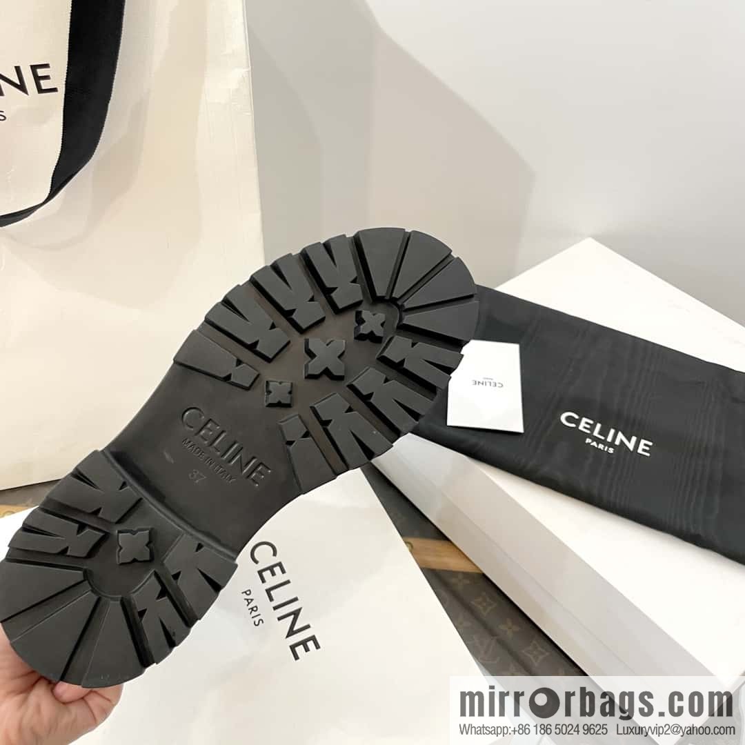 CELINE canvas platform-soled Martin booties