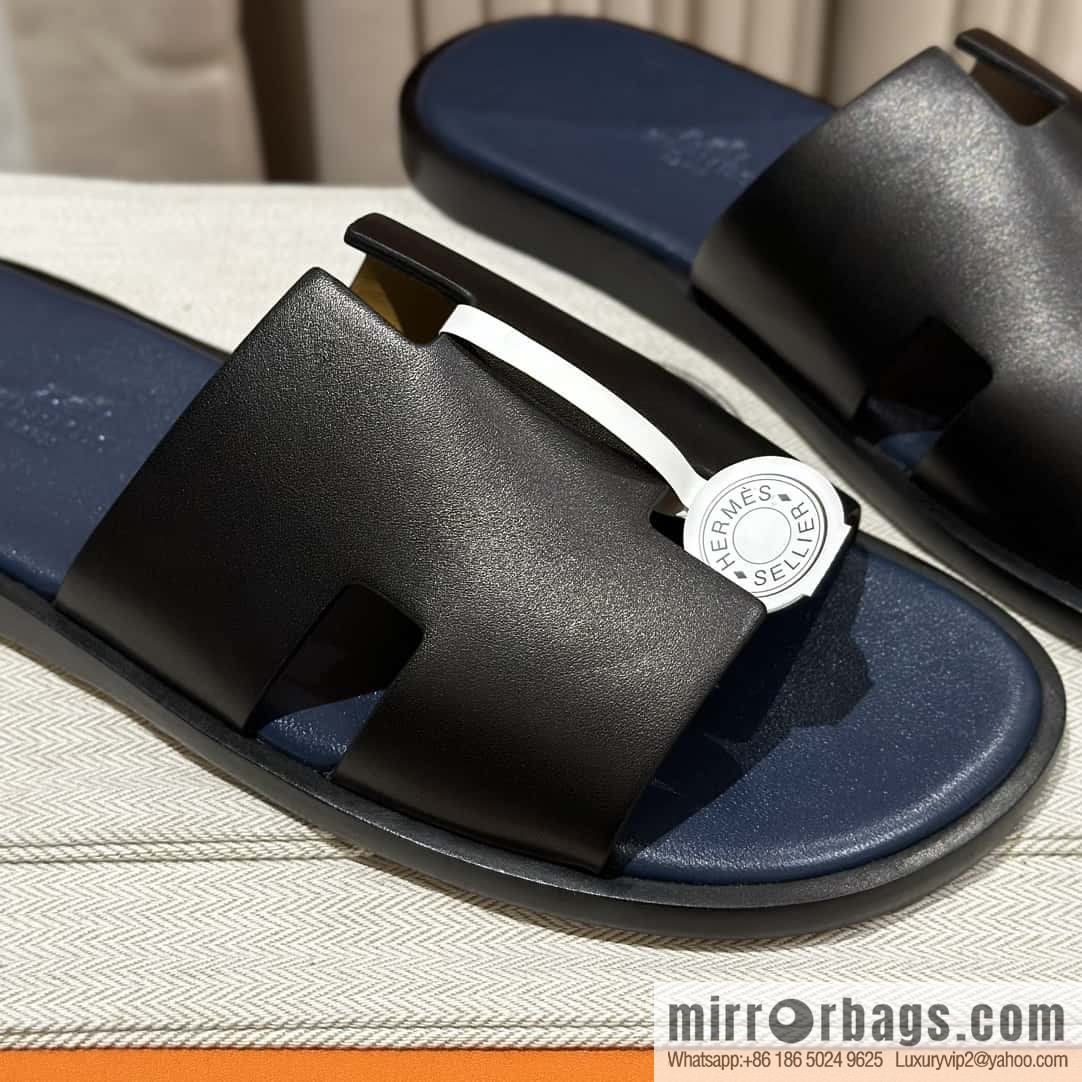 Hermès men's plain-weave slippers