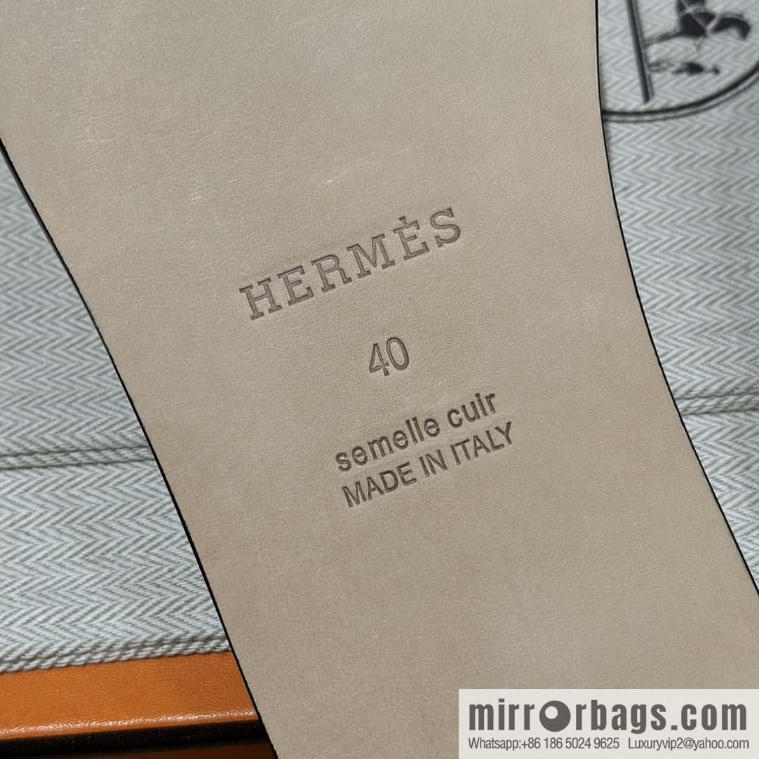 Hermès men's plain-weave slippers