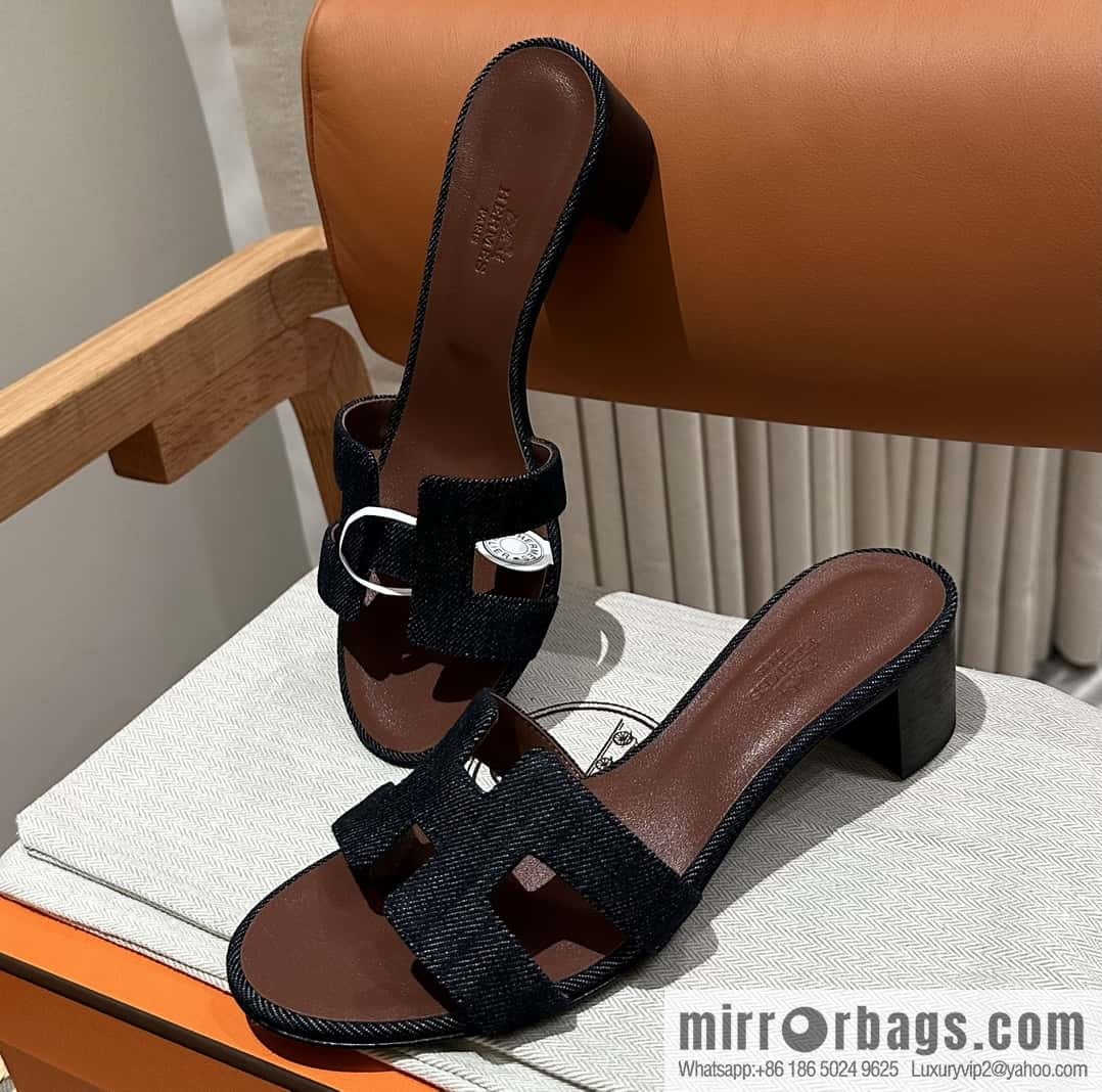 Hermès' latest denim high heels