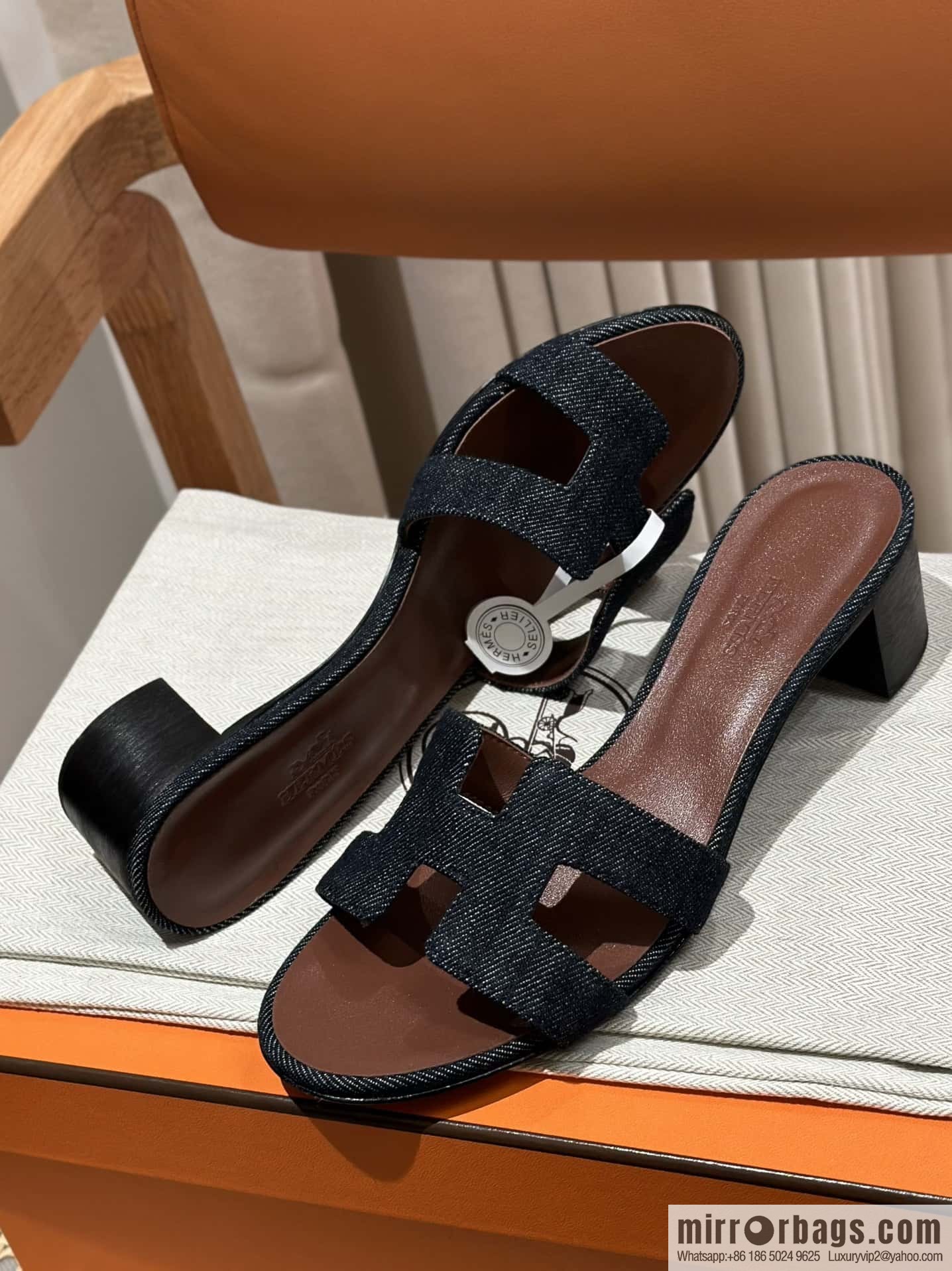 Hermès' latest denim high heels