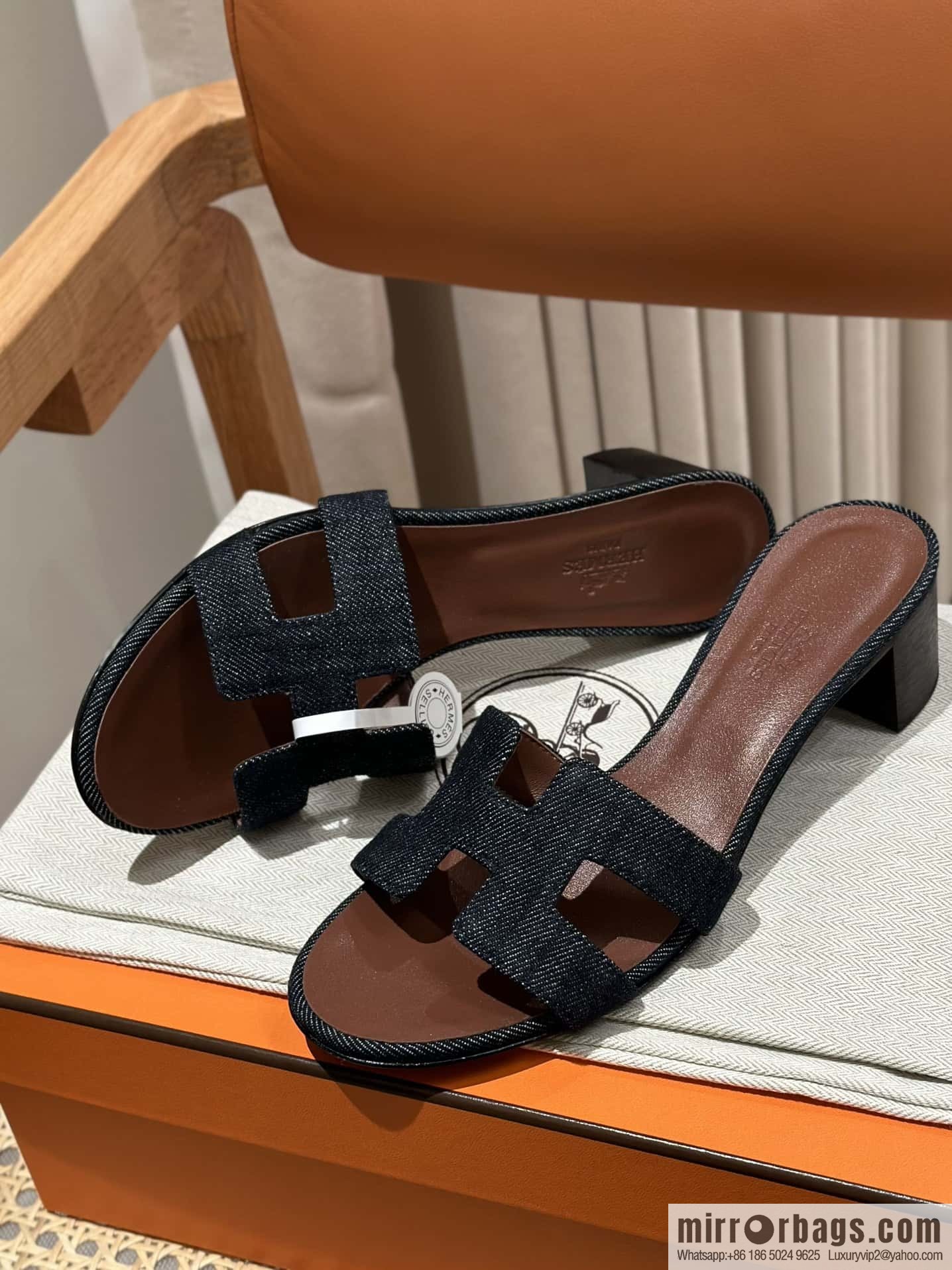 Hermès' latest denim high heels