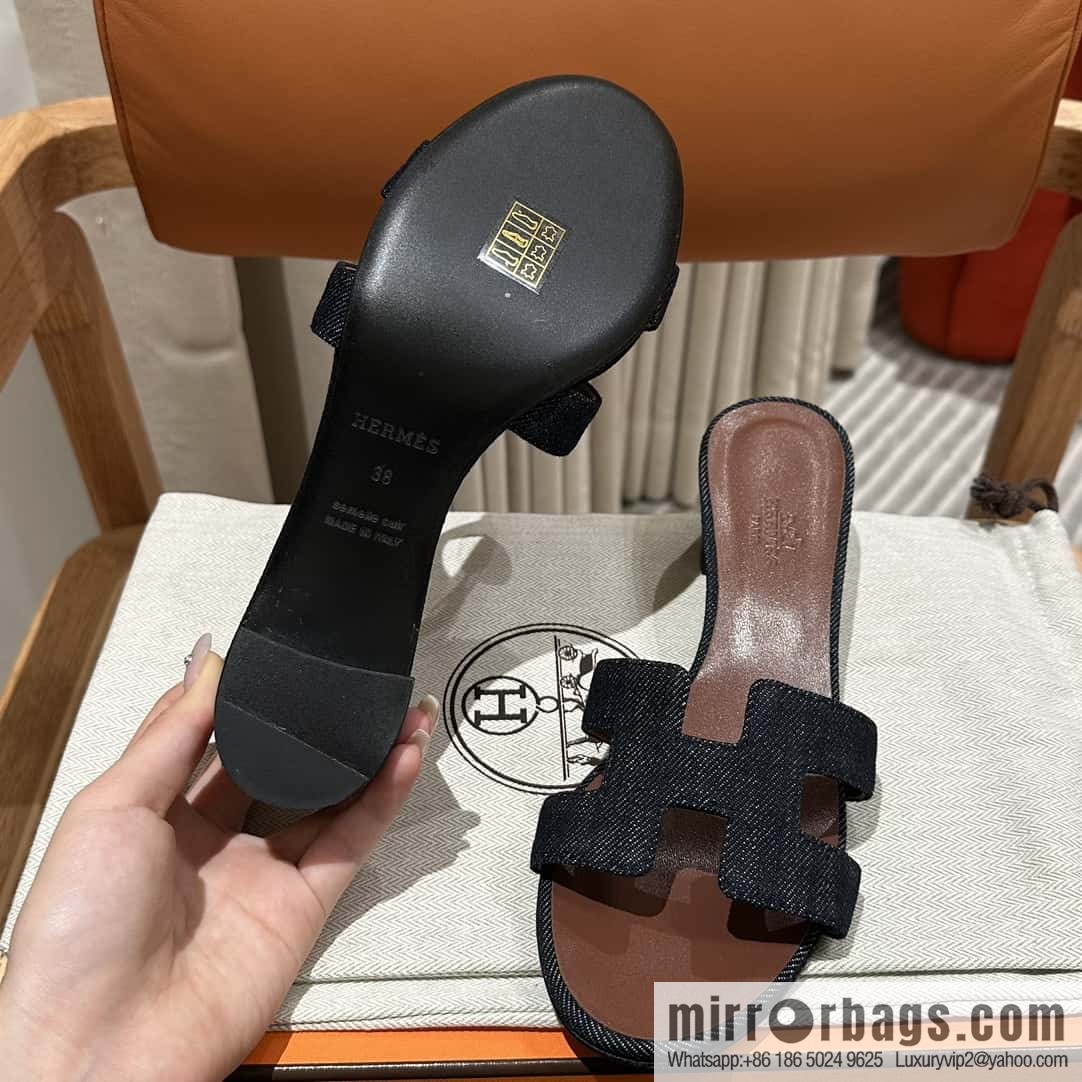 Hermès' latest denim high heels
