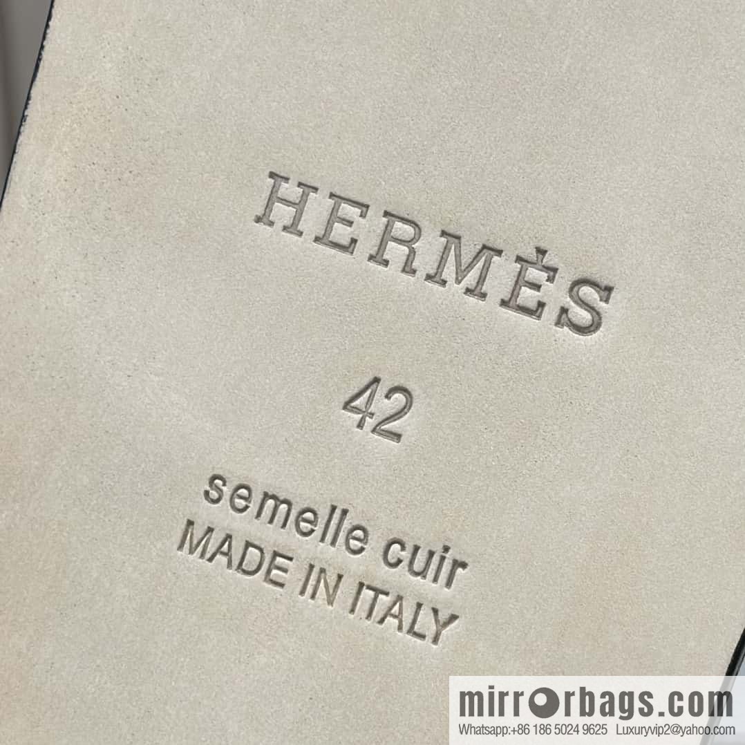 Hermès crocodile leather H family male god slippers